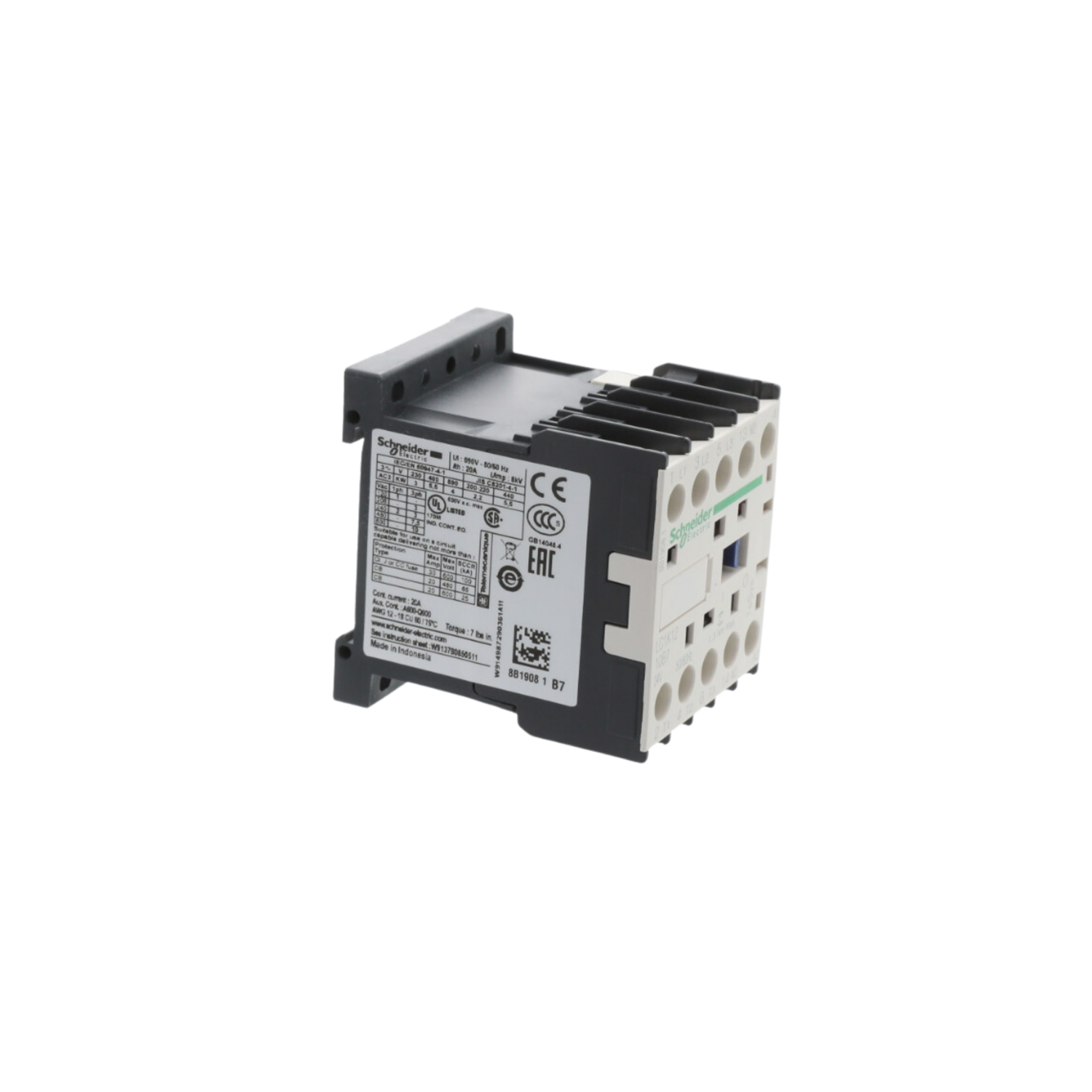 Schneider Electric (Square D) LC1K1210B7 24V, 12A, 3 Pole, Mini Contactor