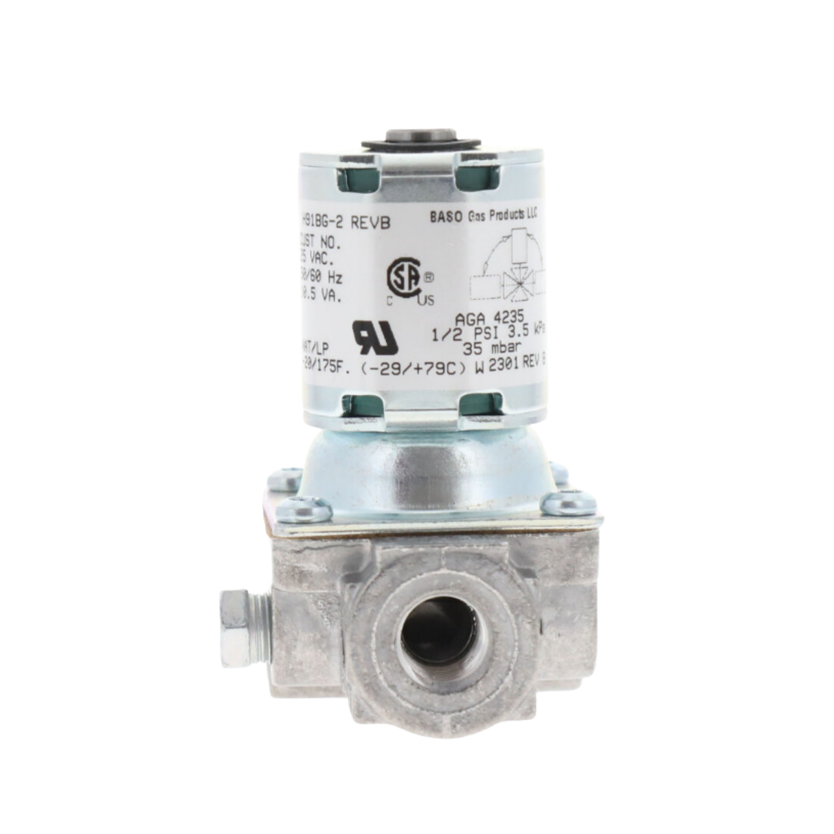 Baso H91BG-2C REVB 1/4" NPT Connection Size, 24V, 100,000 BTU Capacity, Gas Valve