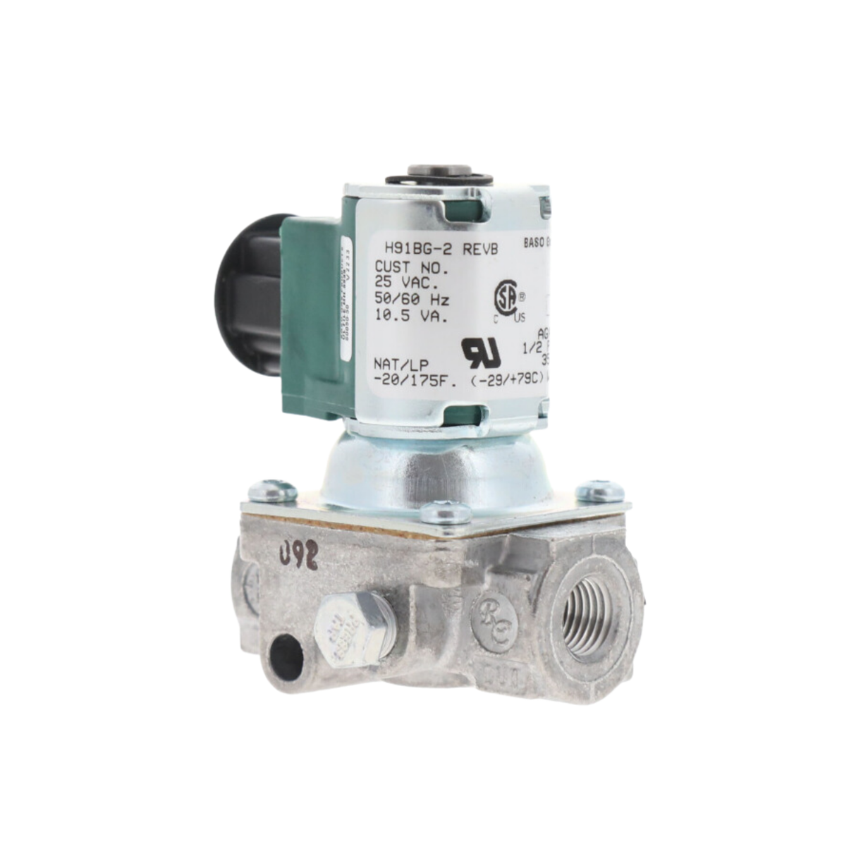 Baso H91BG-2C REVB 1/4" NPT Connection Size, 24V, 100,000 BTU Capacity, Gas Valve
