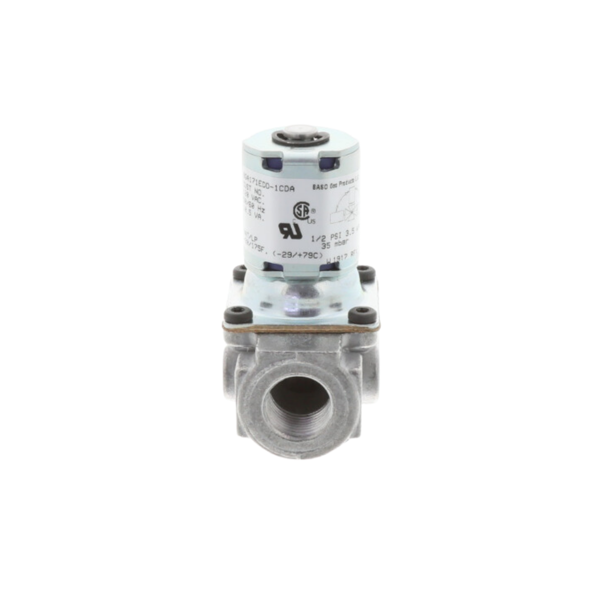 Baso BGA171EDD-1CDAC 1/2" NPT Connection Size, 120V, Natural Gas, LP Gas-Air Mixtures, Gas Valve