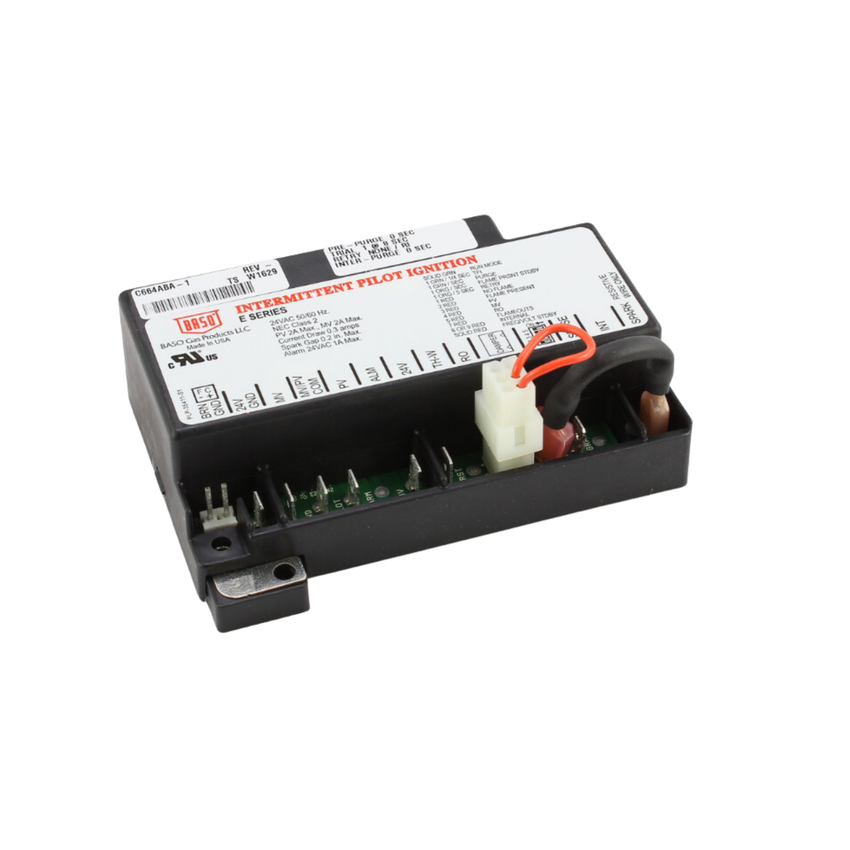 Baso C664ABA-1C Intermittent, Pilot Ignition Control with Remote Flame Sensing and Damper Plug