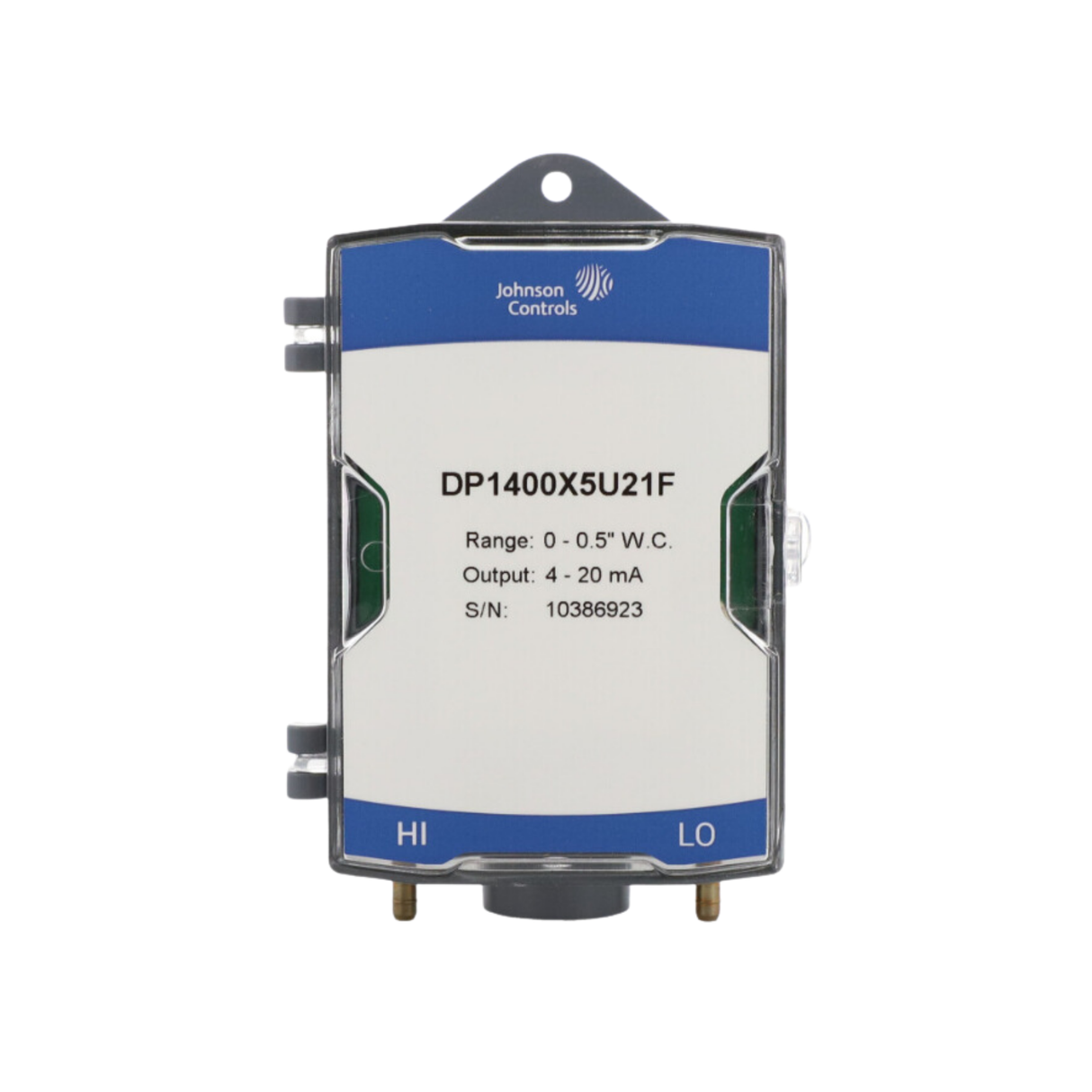 Johnson Controls DP1400X5U21F 0 - 0.5" Wc Pressure Range, Low Differential Pressure Transducer with IP67-Rated Housing