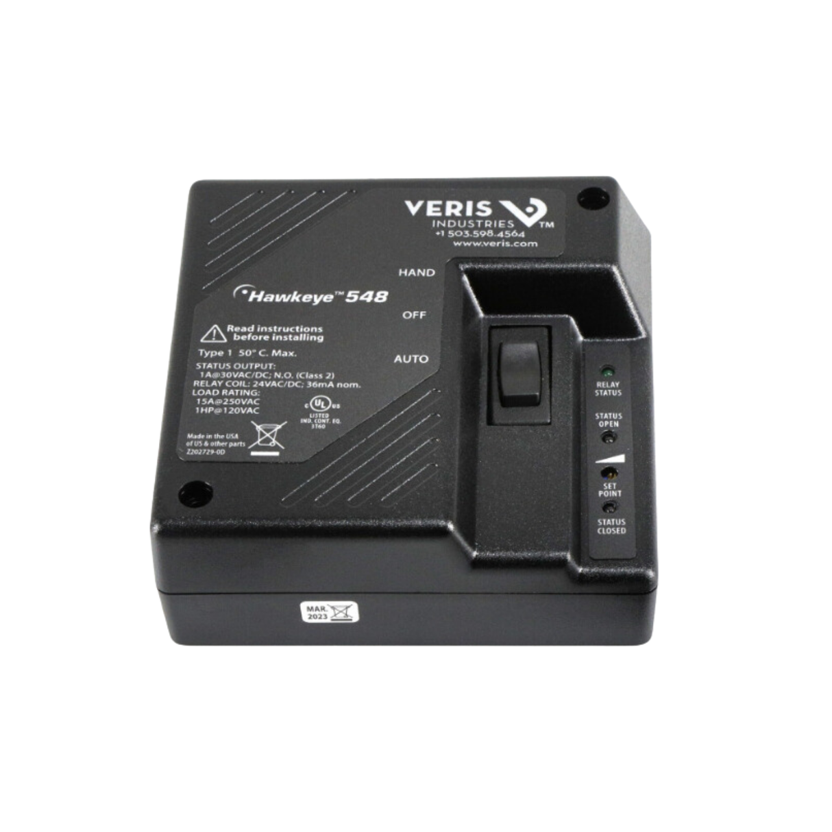 Veris Industries H-548 24 VAC 0.25-15 A SPST Current Monitor Relay