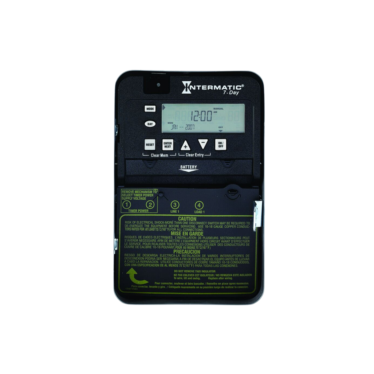 Intermatic ET1705C 120-277 VAC 30 A 7-Day SPST Time Switch