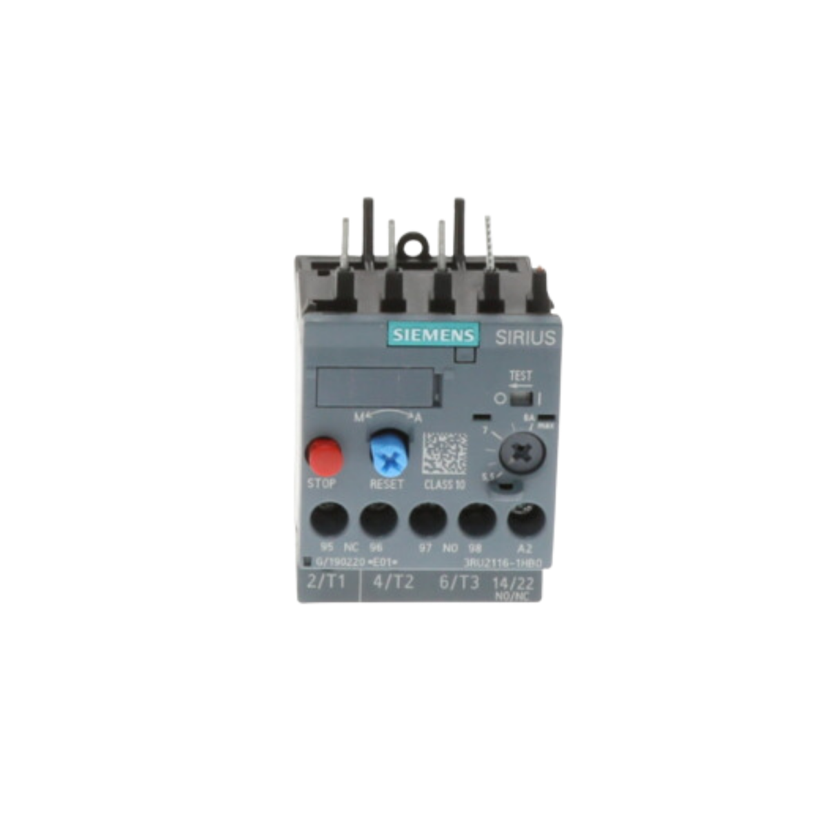 Siemens Industrial Controls 3RU2116-1HB0 24 VAC 8 A 1 NO, 1 NC 3-Pole Thermal Overload Relay