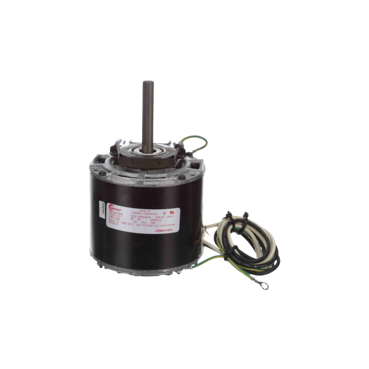 Regal Rexnord - Century Motors 9639 115 V 60 Hz 1550 RPM 1/10 HP Clockwise Motor