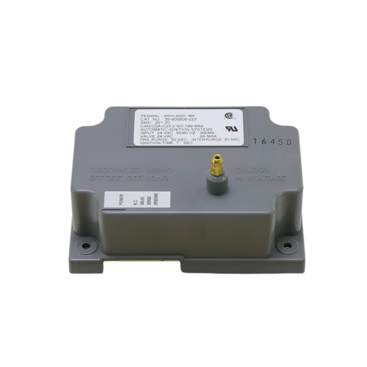 Fenwal 35-605606-223 24VAC, 30s Pre-Purge, 30s Inter-Purge, 7s Ignition Time, Automatic Ignition System