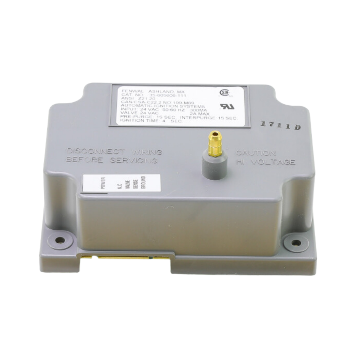 Fenwal 35-605606-111 24VAC, 15s Pre-Purge, 15s Inter-Purge, 4s Ignition Time, Direct Spark Ignition Module