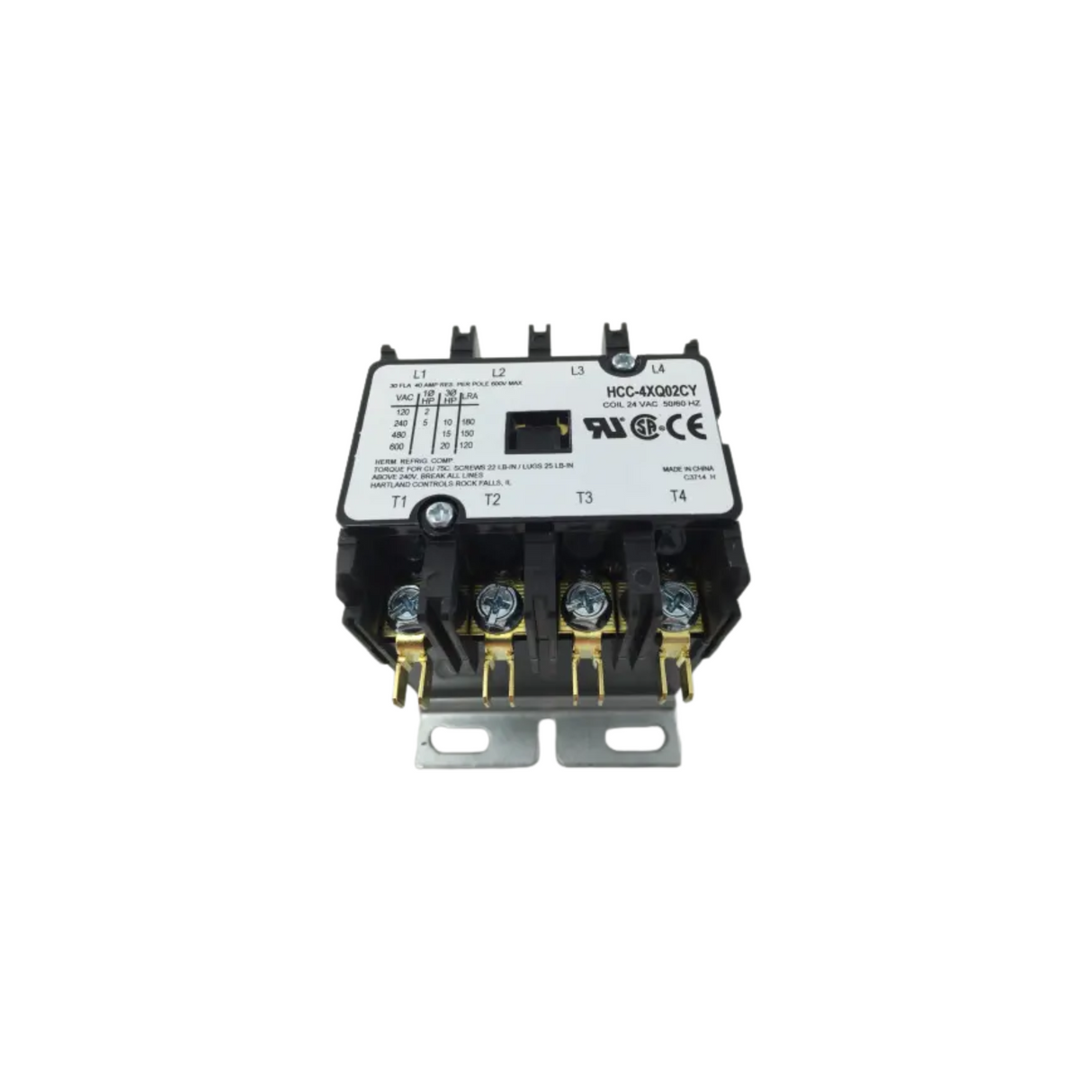 Markel Products Co. 58027051 24 Vl 30 A 4-Pole Contactor