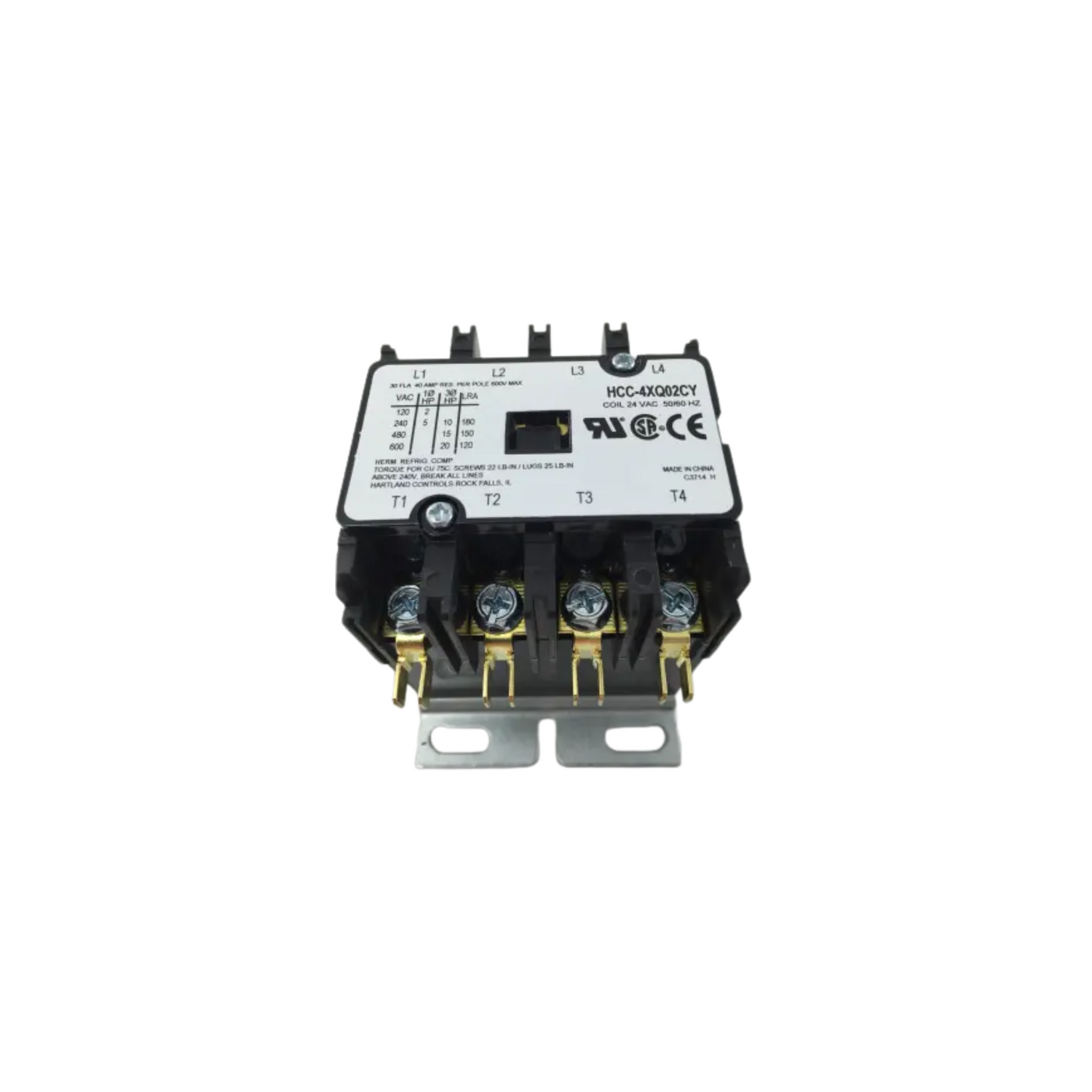 Markel Products Co. 58027051 24 Vl 30 A 4-Pole Contactor