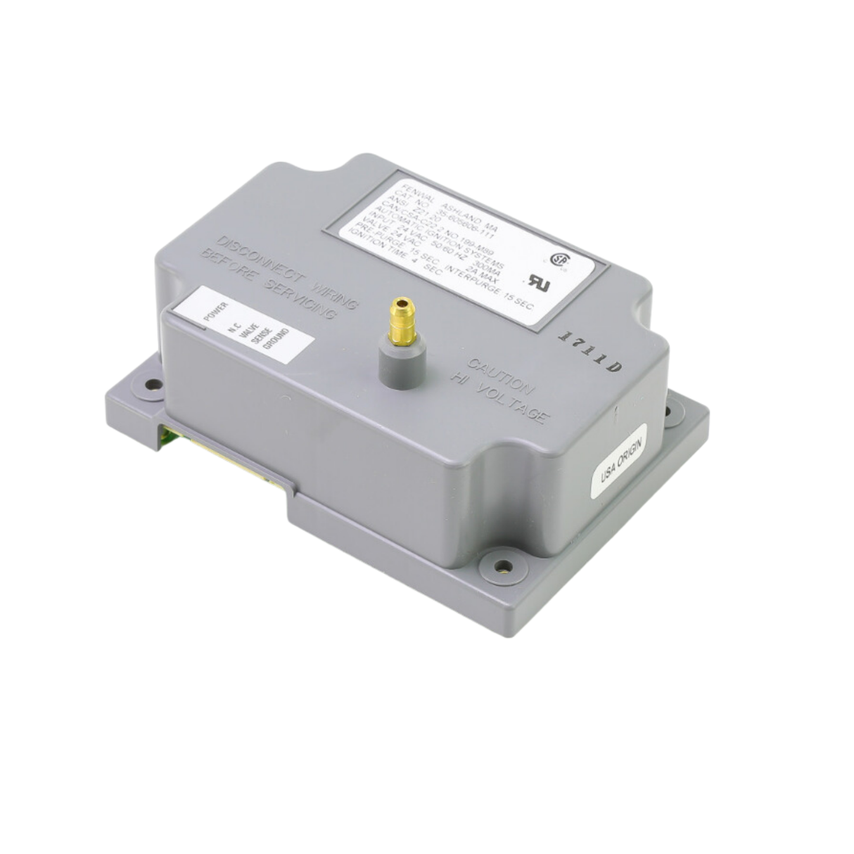 Fenwal 35-605606-111 24VAC, 15s Pre-Purge, 15s Inter-Purge, 4s Ignition Time, Direct Spark Ignition Module