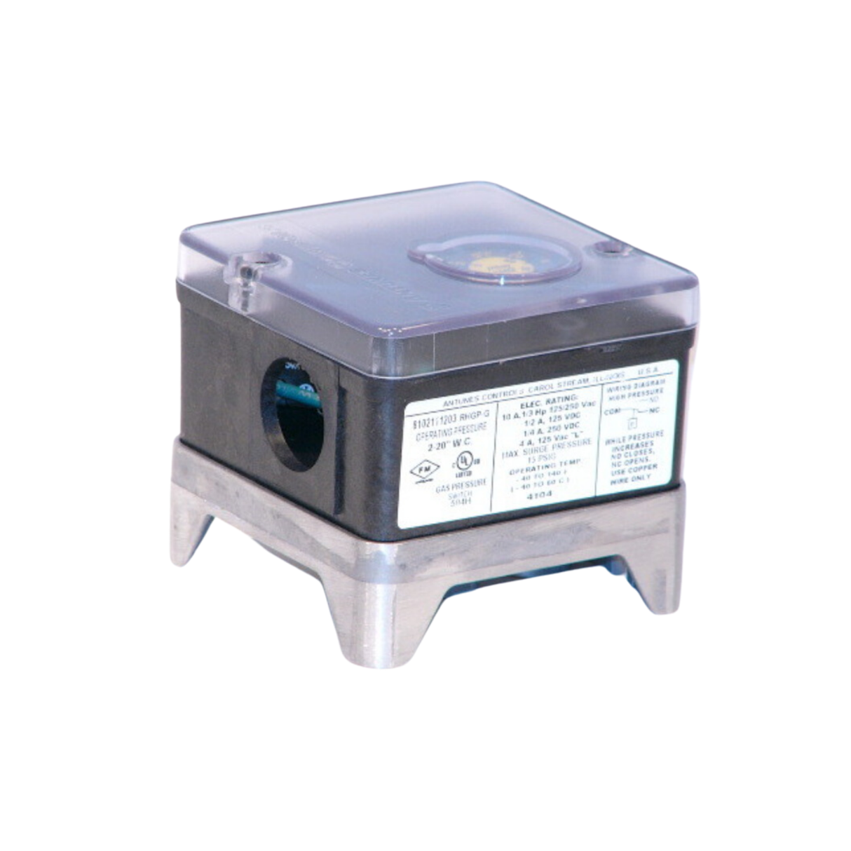 A.J. Antunes 8102111203 1/4" NPT, Auto-Reset, SPDT, High Gas Pressure Switch
