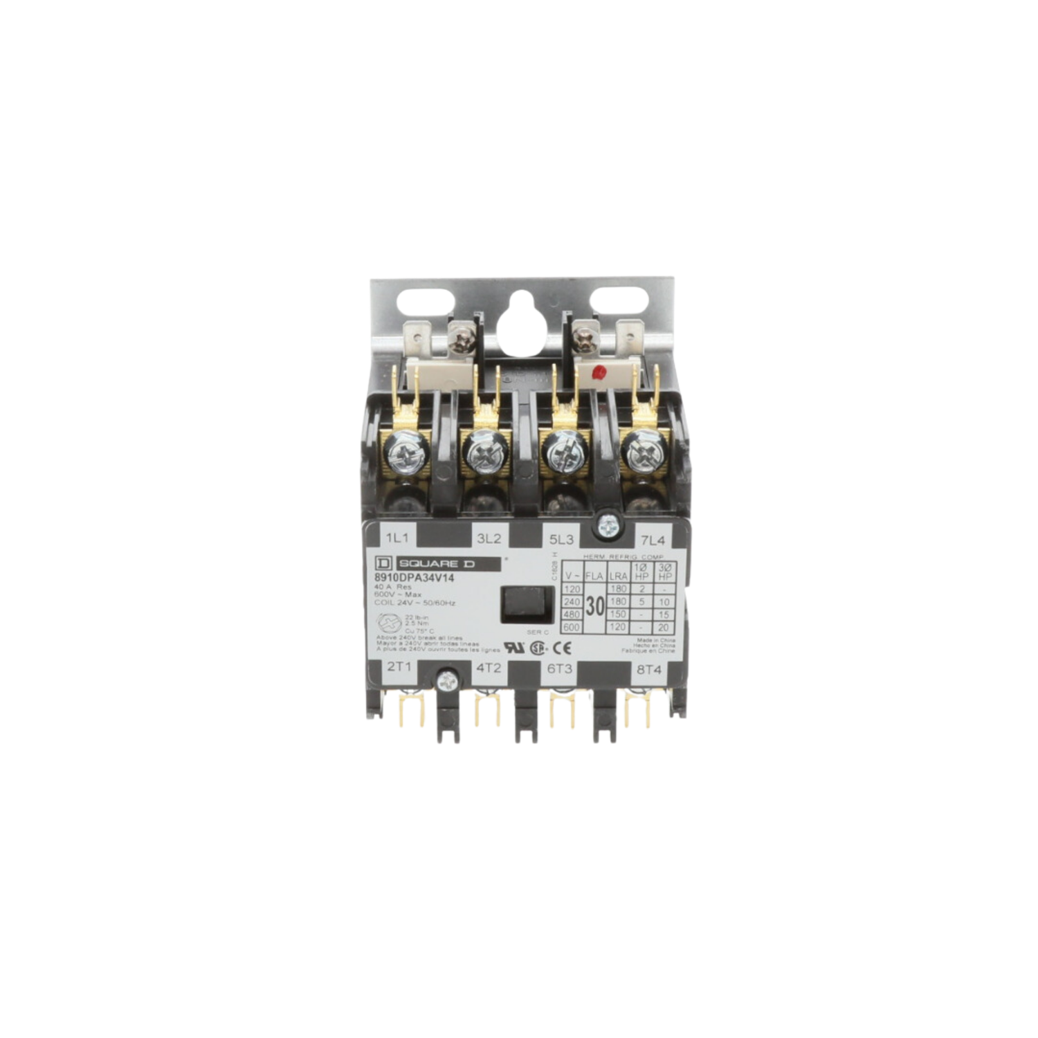 Schneider Electric (Square D) 8910DPA34V14 24V, 30A, 4 Pole, DP Contactor