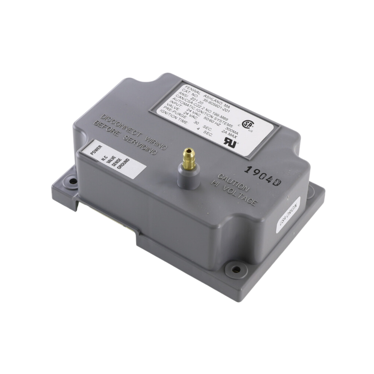 Fenwal 35-605601-201 24VAC, 30s Pre-Purge, 0 Inter-Purge, 4s Ignition Time, MOD, Direct Spark Ignition Module