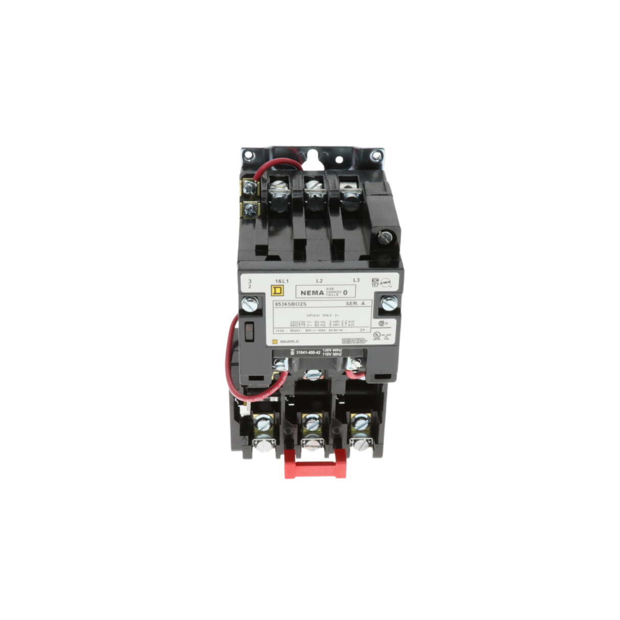 Schneider Electric (Square D) 8536SBO2V02S 110/120VAC, 50/60 Hz, 18A Continuous, 3 Pole, Polyphase AC Magnetic NEMA Electrical Motor Starter