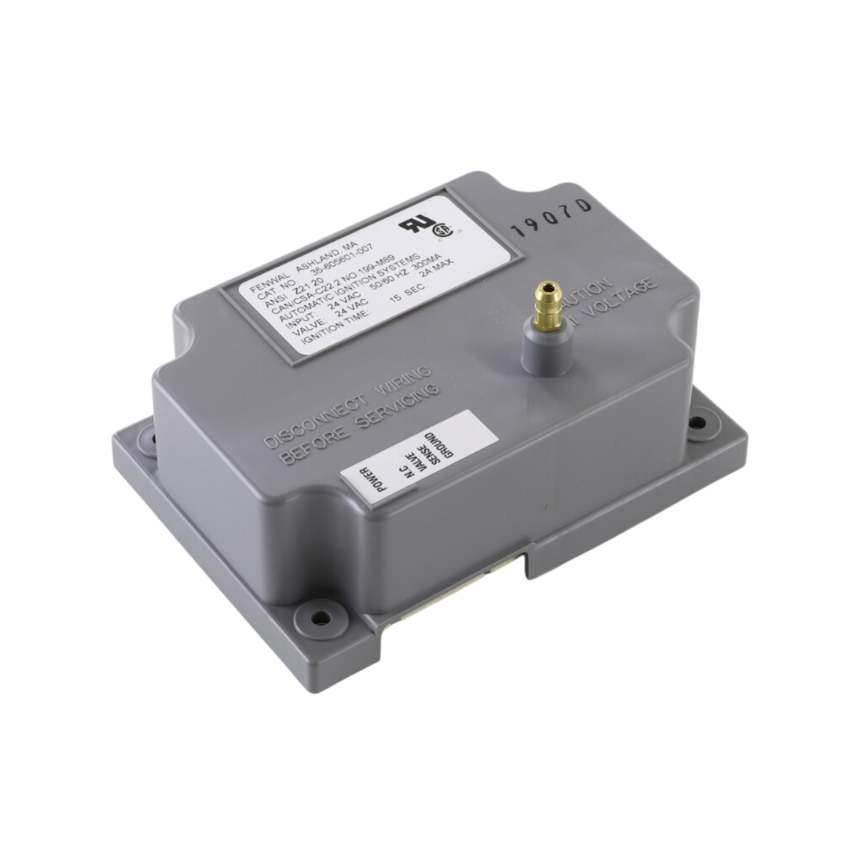Fenwal 35-605601-007 24VAC, 0 Pre-Purge, 0 Inter-Purge, 15s Ignition Time, Automatic Ignition System