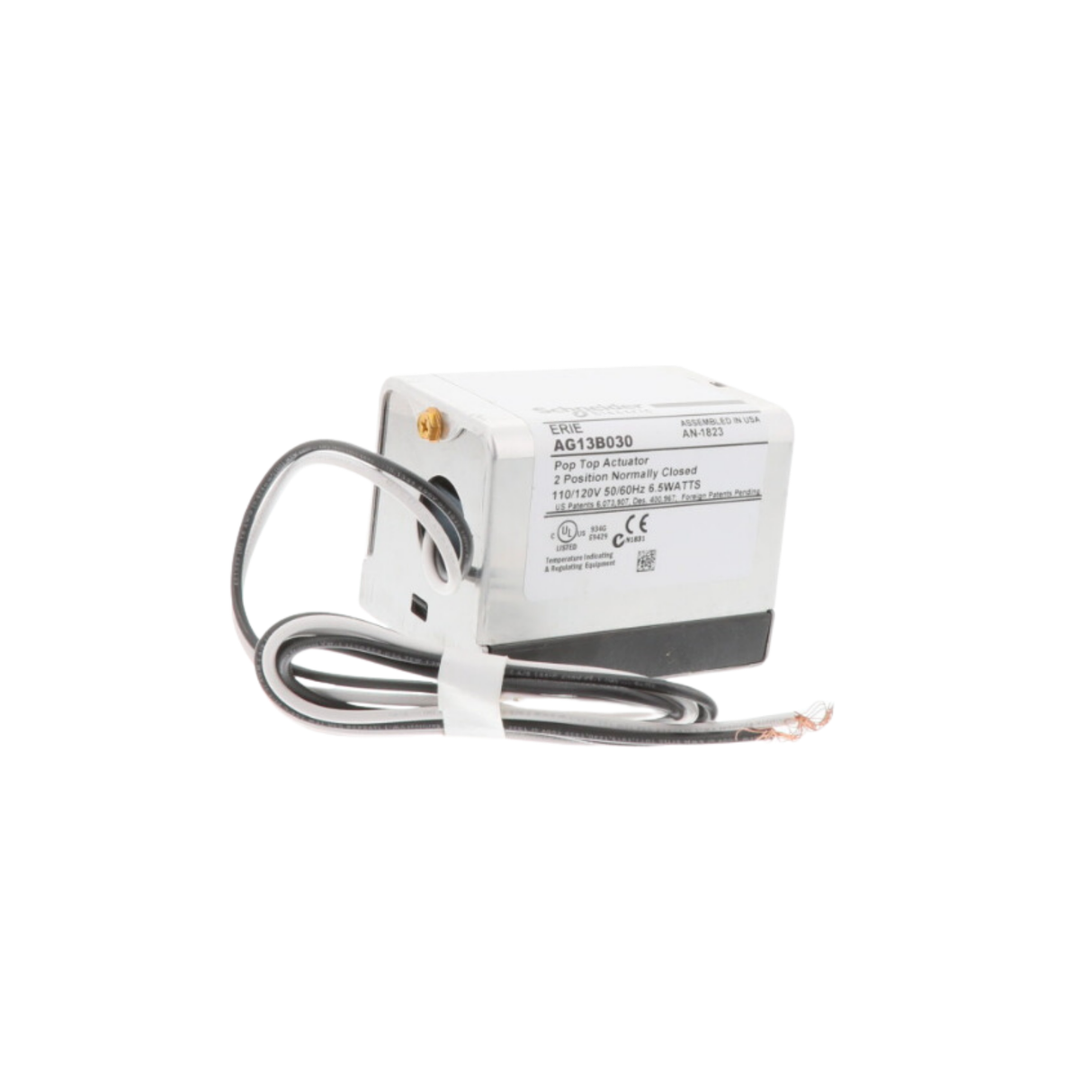 Schneider Electric (Erie) AG13B030 120VAC, 2 Position, Spring Return, Normally Closed, Actuator with 3 Appliance Cable