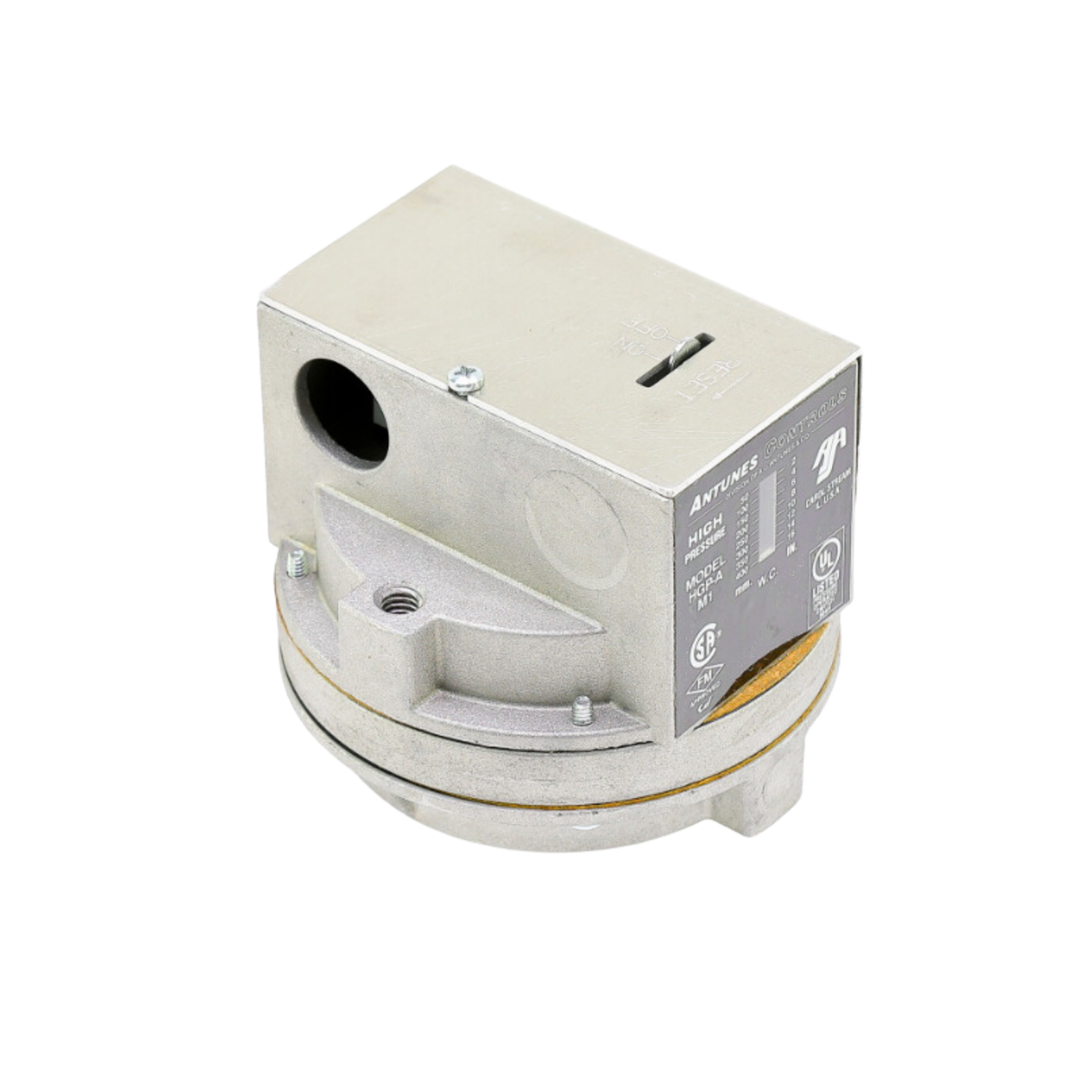 A.J. Antunes 803112601 1/4" NPT, 1/8" NPT Vent, Manual-Reset, SPDT, High Gas Pressure Switch