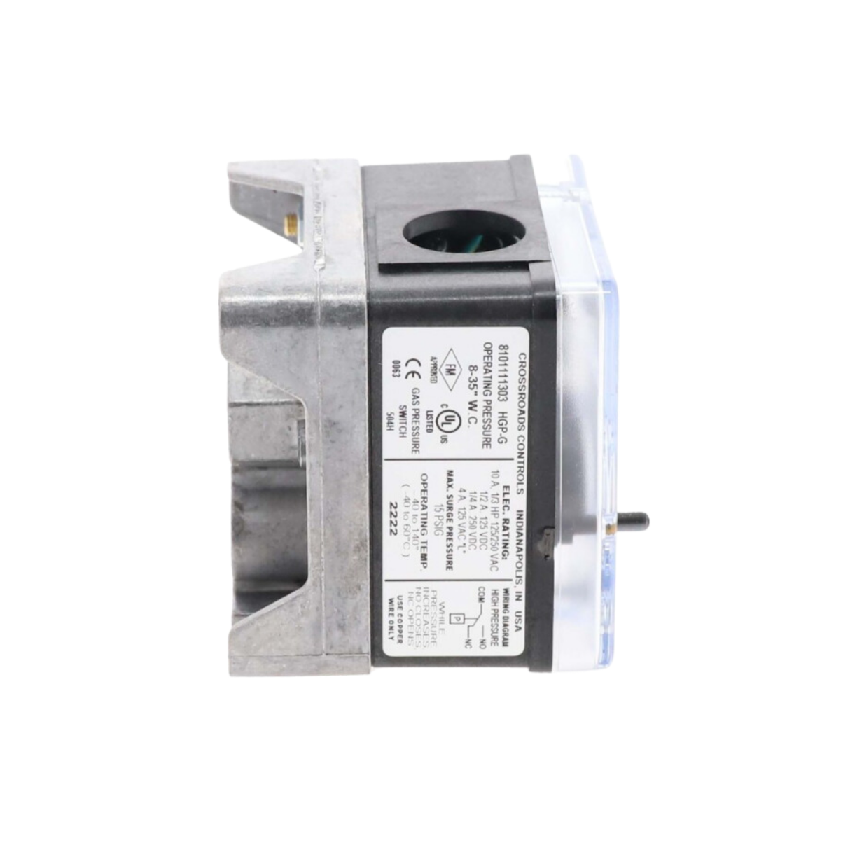 A.J. Antunes 8101111303 1/4" NPT, Manual-Reset, SPDT, High Gas Pressure Switch