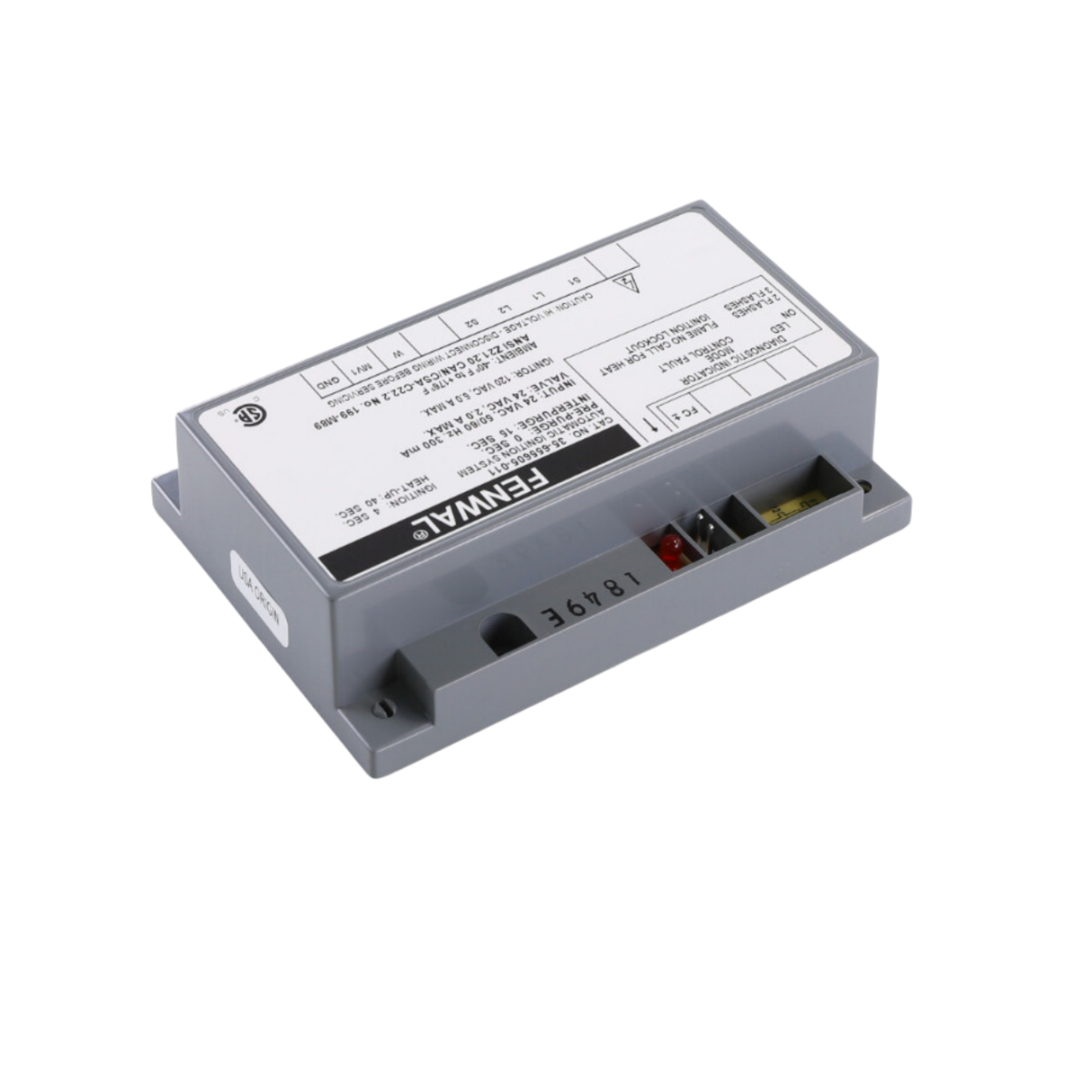 Fenwal 35-655605-011 24VAC, 0 Pre-Purge, 15s Inter-Purge, 4s Ignition Time, 40s Heat Up, HSI, Ignition Control Board