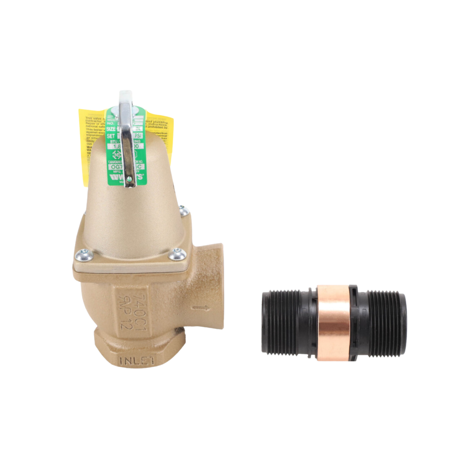 Watts F382820 740 Series, 1" NPTF Connection, 50 PSI Max, Iron Relief Valve