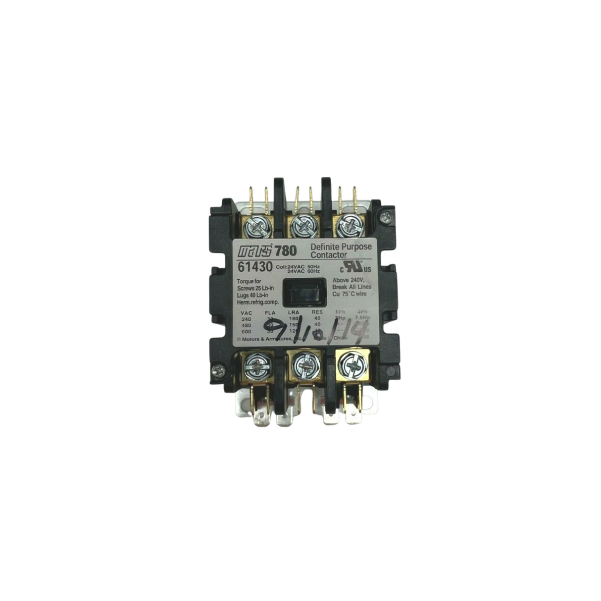 Mars 61430 24 V 30 A 3-Pole Contactor