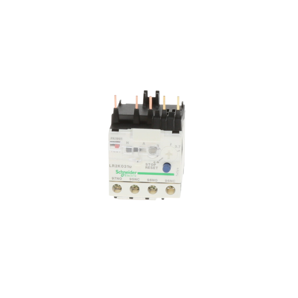 Schneider Electric (Square D) LR2K0310 2.6-3.7A Current Adjustment Rating, Overload Relay