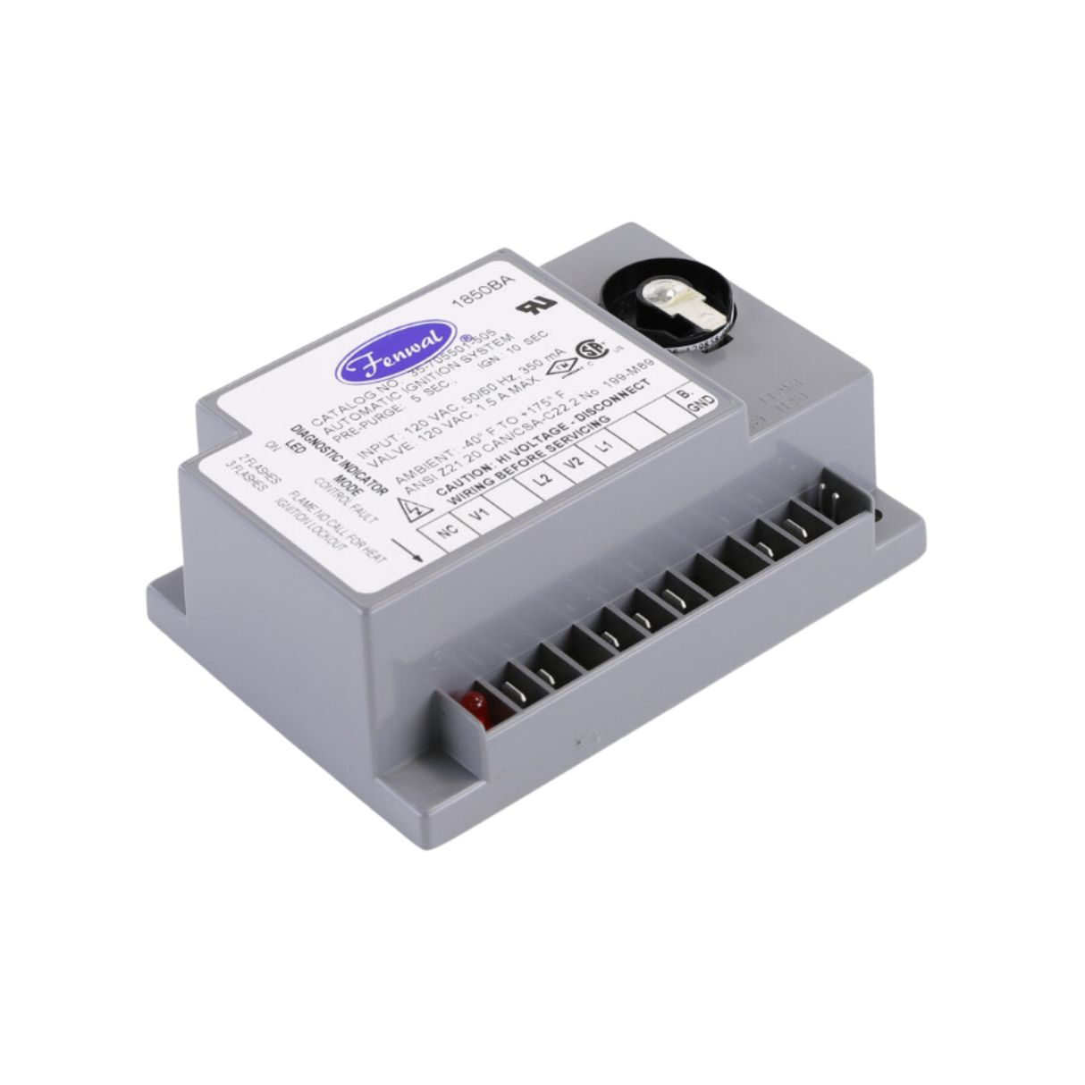 Fenwal 35-705501-505 120VAC, 5s Pre-Purge, 0 Inter-Purge, 10s Ignition Time, RMTE SNS, Direct Spark Ignition Module