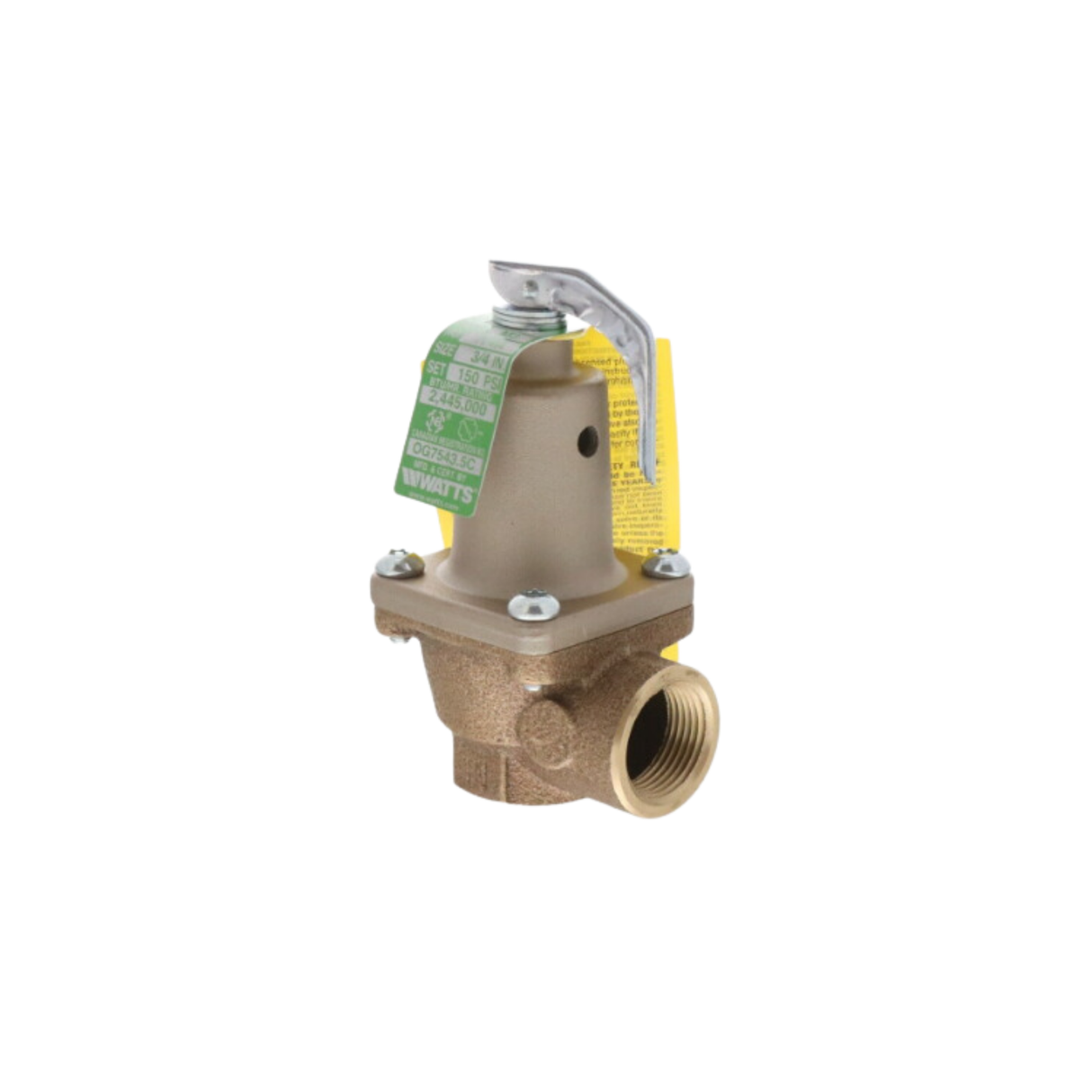Watts 0274836 174A Series, 3/4" Connection, 2445000 BTU/hr, 150 PSI Max, Relief Valve
