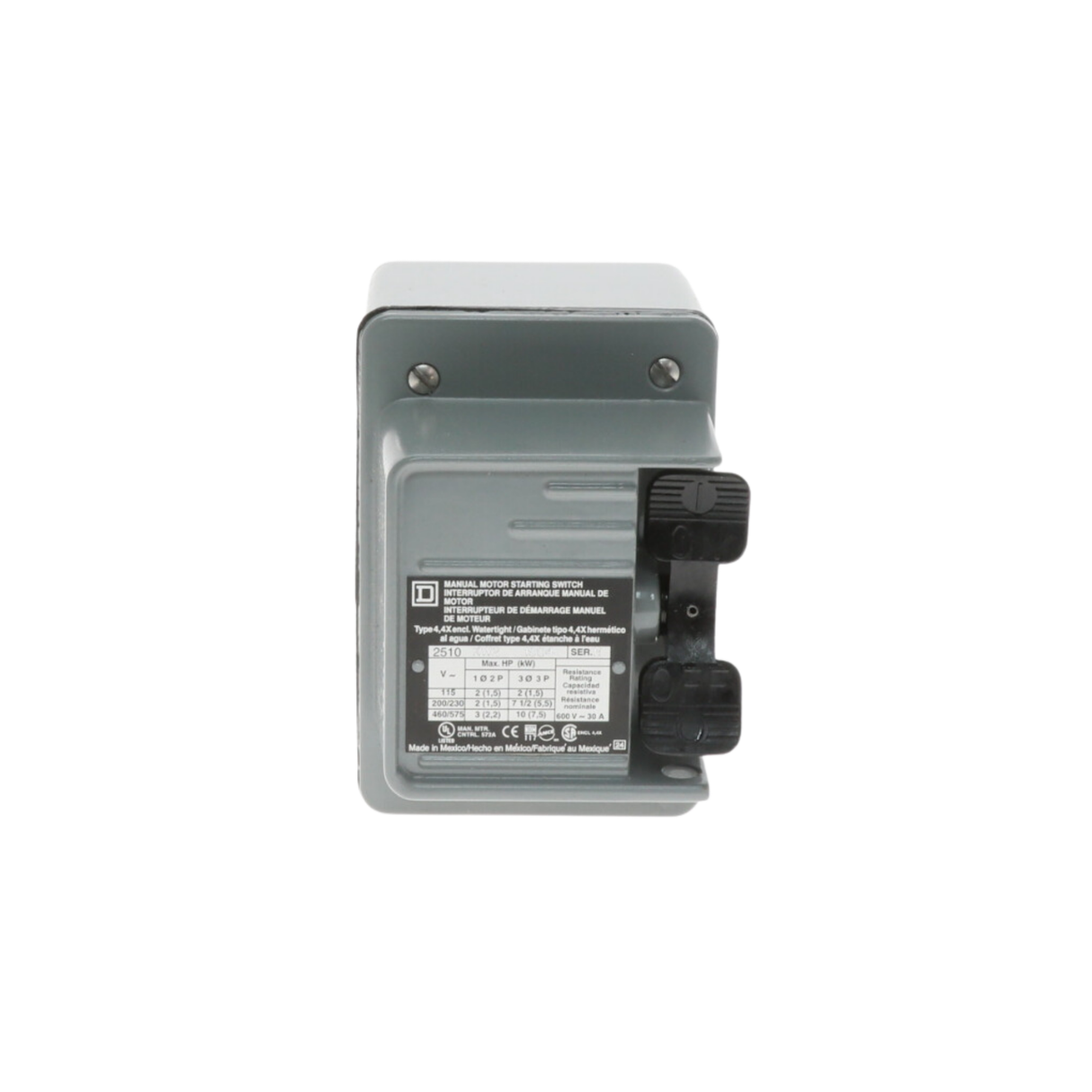 Schneider Electric (Square D) 2510KW2 NEMA4, 3 Pole, Manual Toggle Switch