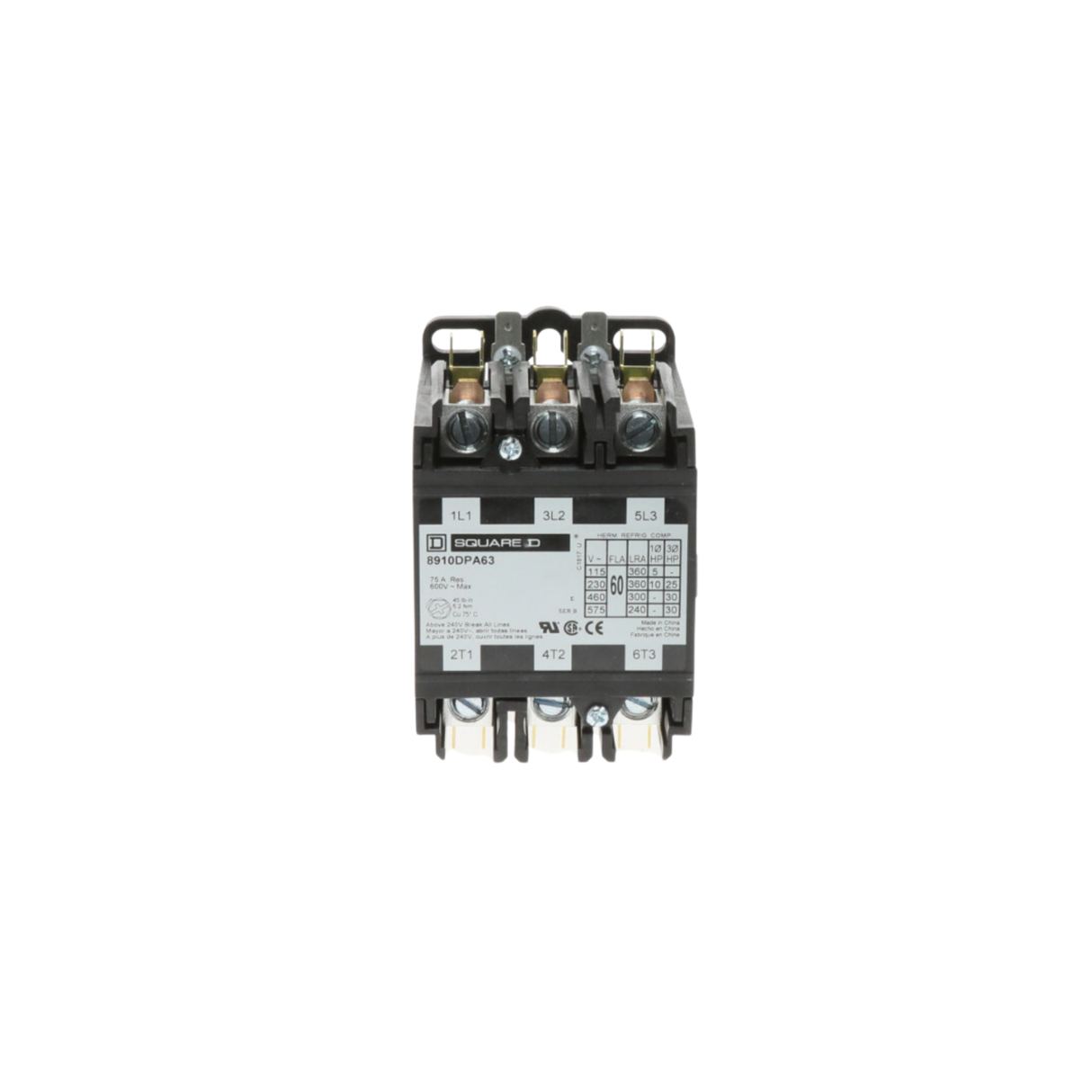 Schneider Electric (Square D) 8910DPA63V14 24V, 60A, 3 Pole, Contactor
