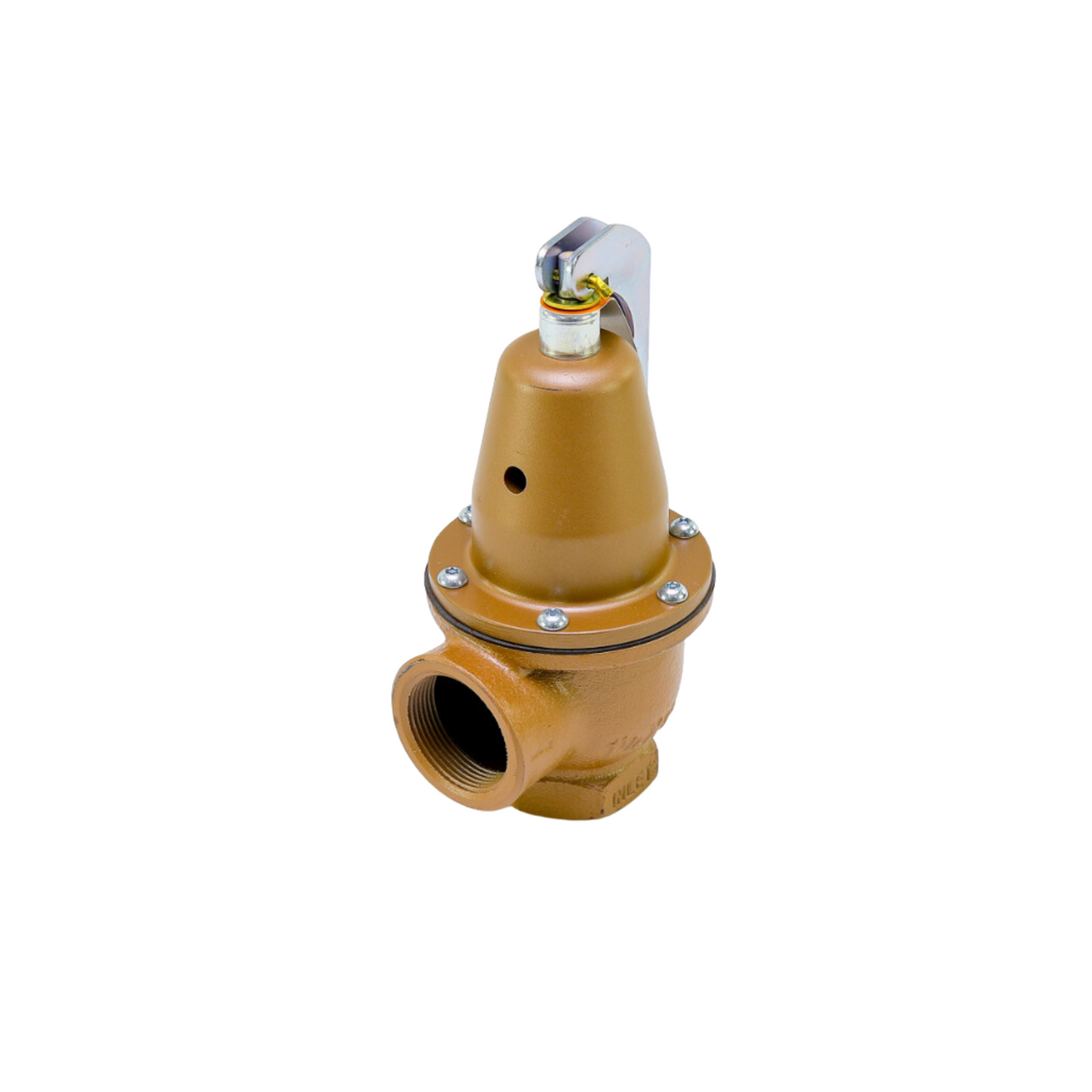 Watts 0383308 740 Series, 1 1/4" x 1 1/2" NPT Connection, 30-75 PSI Range, Iron Boiler Pressure Relief Valve