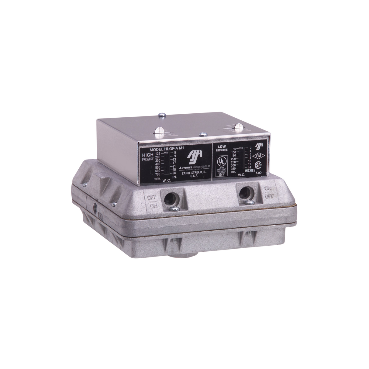 A.J. Antunes 804111704 2-16" WC High 2-14" WC Low Manual Pressure Switch