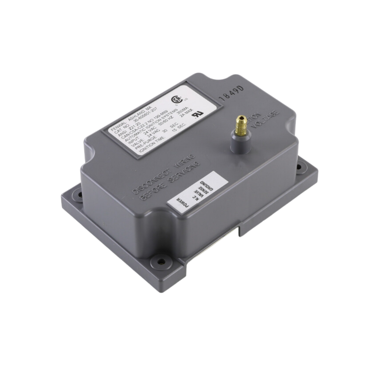 Fenwal 35-605601-207 24VAC, 30s Pre-Purge, 0 Inter-Purge, 15s Ignition Time, Direct Spark Ignition Module