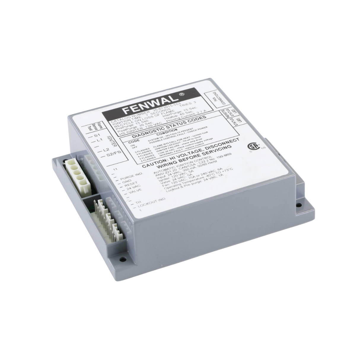 Fenwal 35-673915-553 24V, 15s Pre-Purge, 15s Inter-Purge, 40s Heat Up, Ignition Module Control