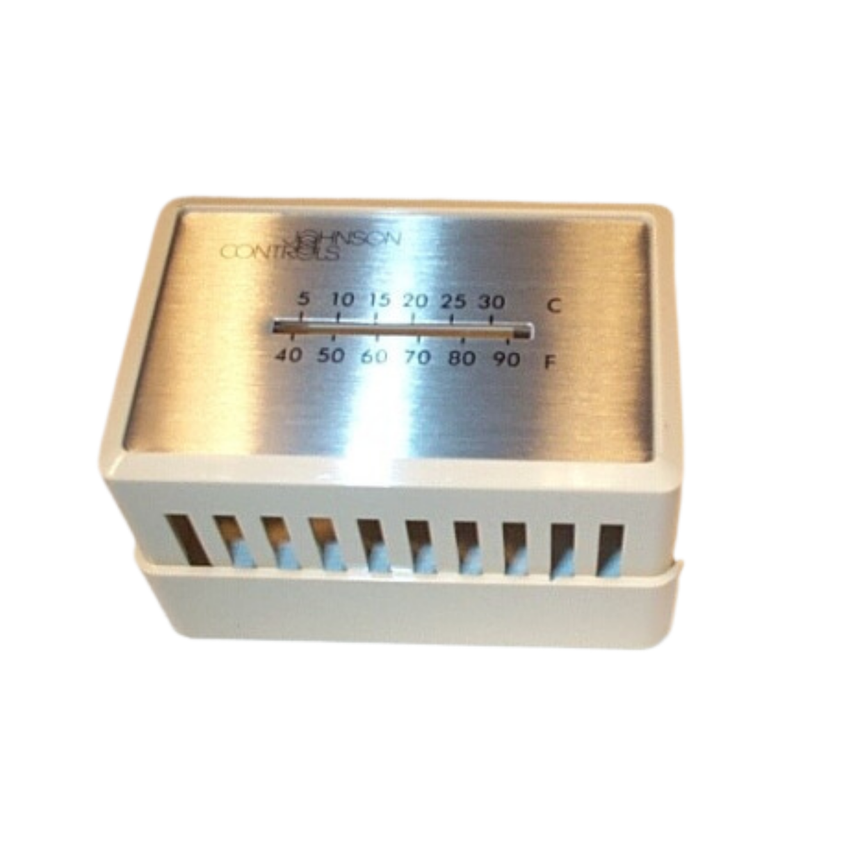 Johnson Controls T-4000-2140 Plastic Cover for Thermostats with Johnson Controls Logo, Thermometer, and No Set-Point Window