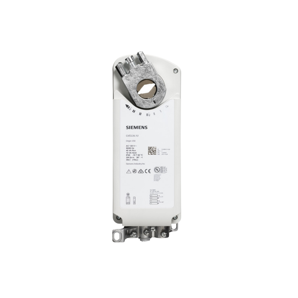 Siemens Building Technology GRD121.1U 30 lb-in 4" Stroke Spring Return Electronic Fire and Smoke Actuator