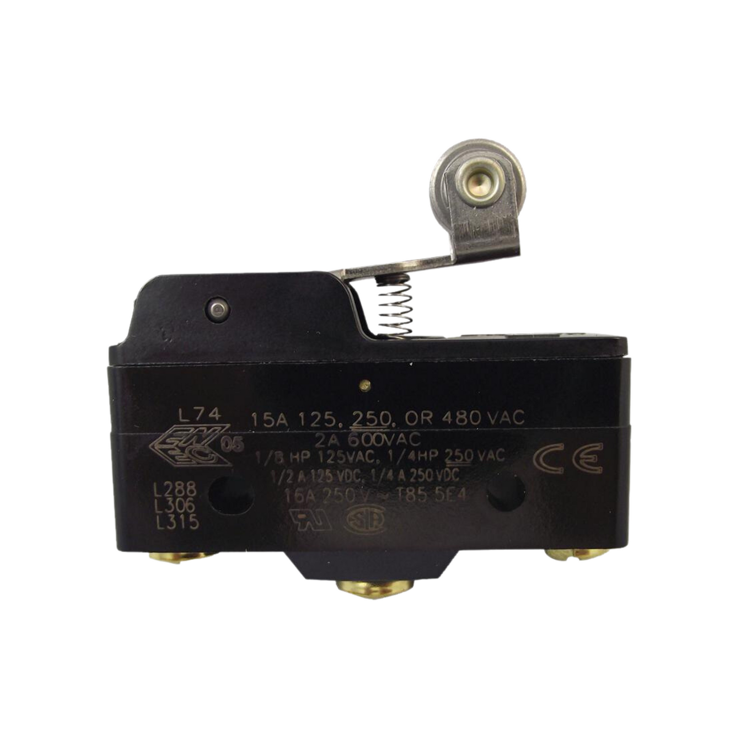 Honeywell BZ-2RW822-A2 Short Roller Lever Micro Switch, Screw Terminal, 15A@125VAC, SPDT (Limited Availability)