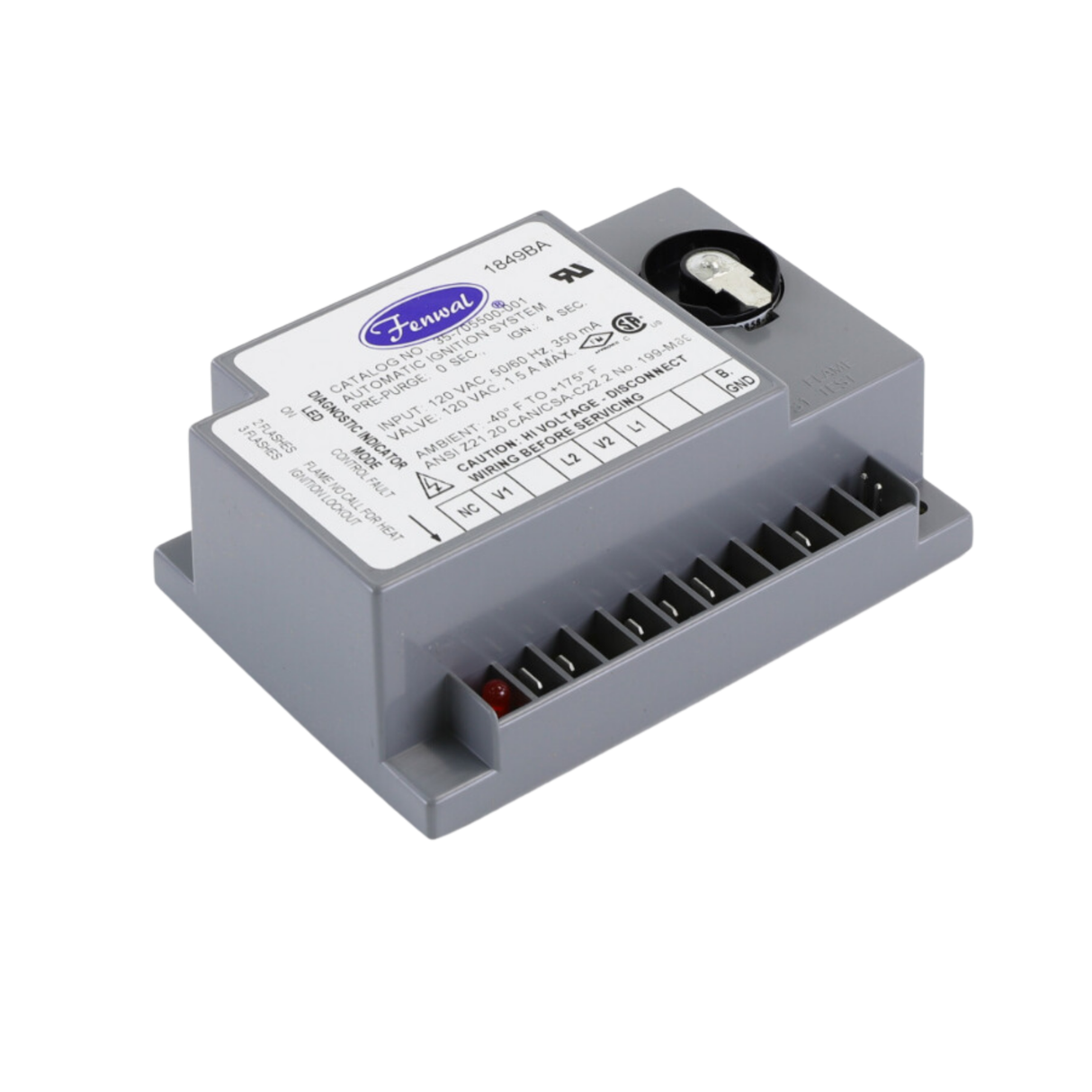 Fenwal 35-705500-001 120VAC, 0 Pre-Purge, 0 Inter-Purge, 4s Ignition Time, Automatic Ignition System