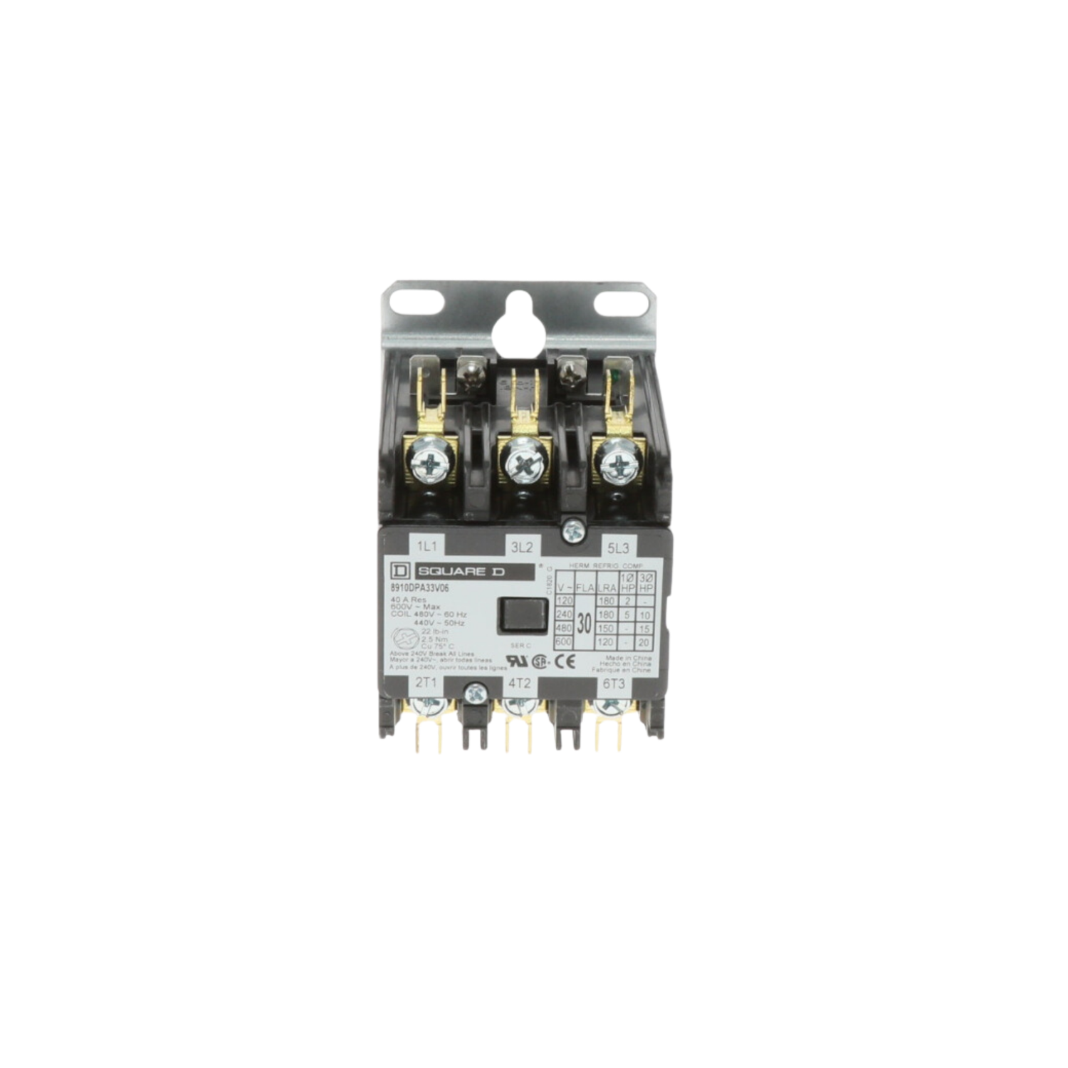 Schneider Electric (Square D) 8910DPA33V06 480V, 30A, 3 Pole, Contactor