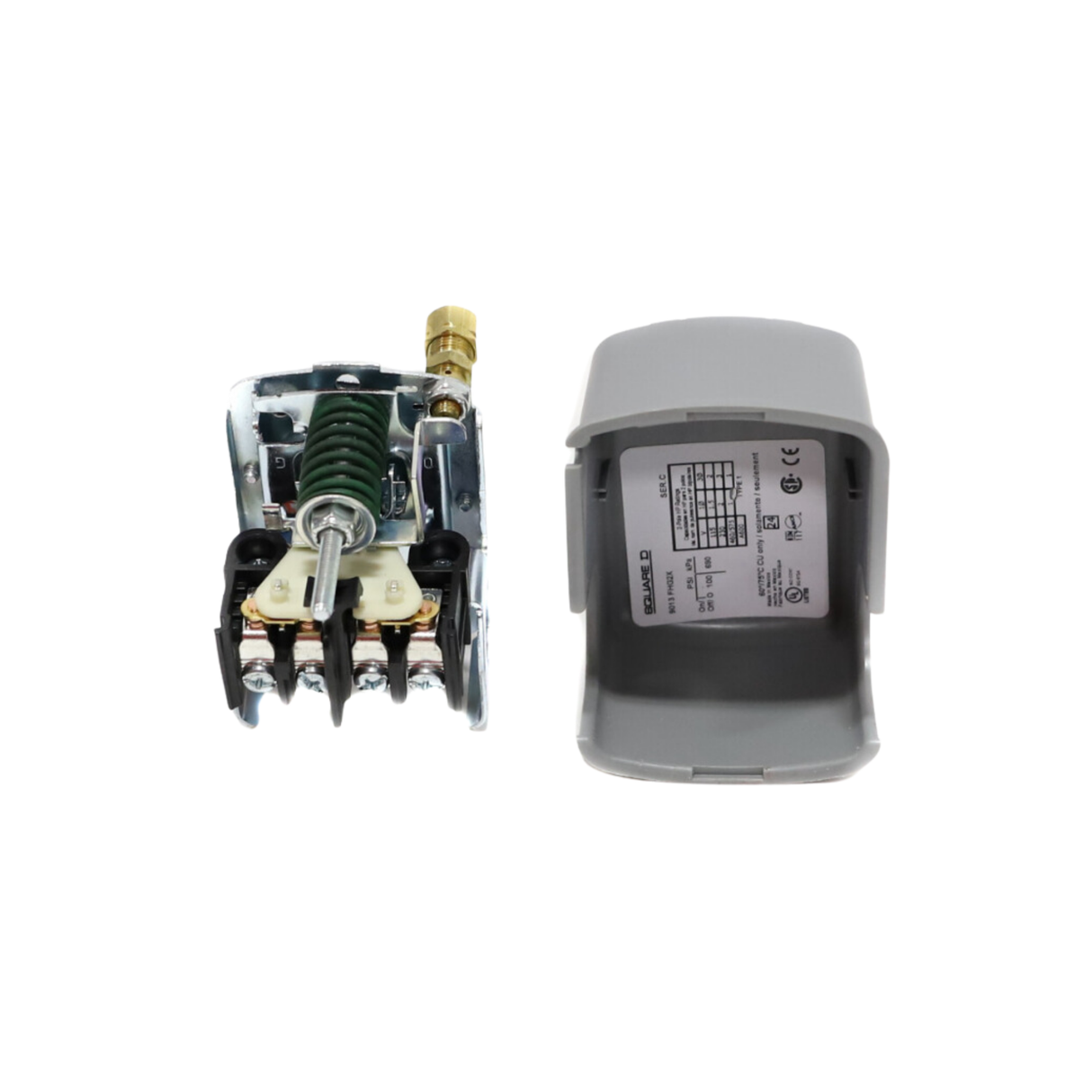 Schneider Electric (Square D) 9013FHG2J27X 20/100 PSI Range, 10A, 80 PSI On - 100 PSI Off Control, DPST, Pressure Switch