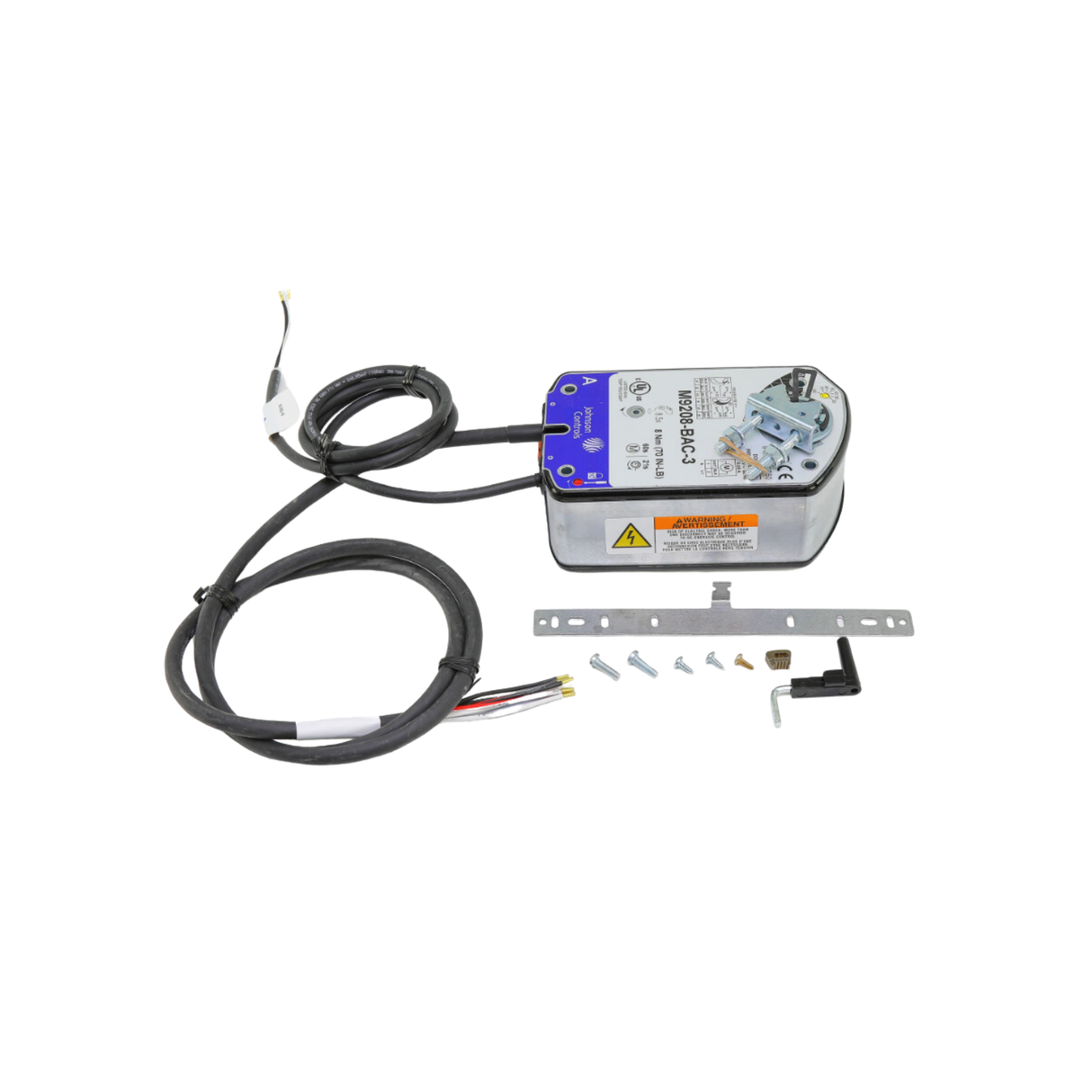 Johnson Controls M9208-BAC-3 24VAC, 24VDC Supply Voltage, Actuator with 48" Appliance Cable with Integral 3/8" FMC Connector and 2 SPDT Auxiliary Switches