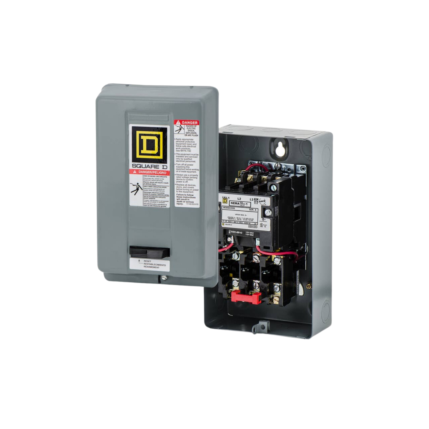 Schneider Electric (Square D) 8536SCG3V08 208VAC, 60 Hz, 27A Continuous, 3 Pole, Polyphase AC Magnetic NEMA Electrical Starter