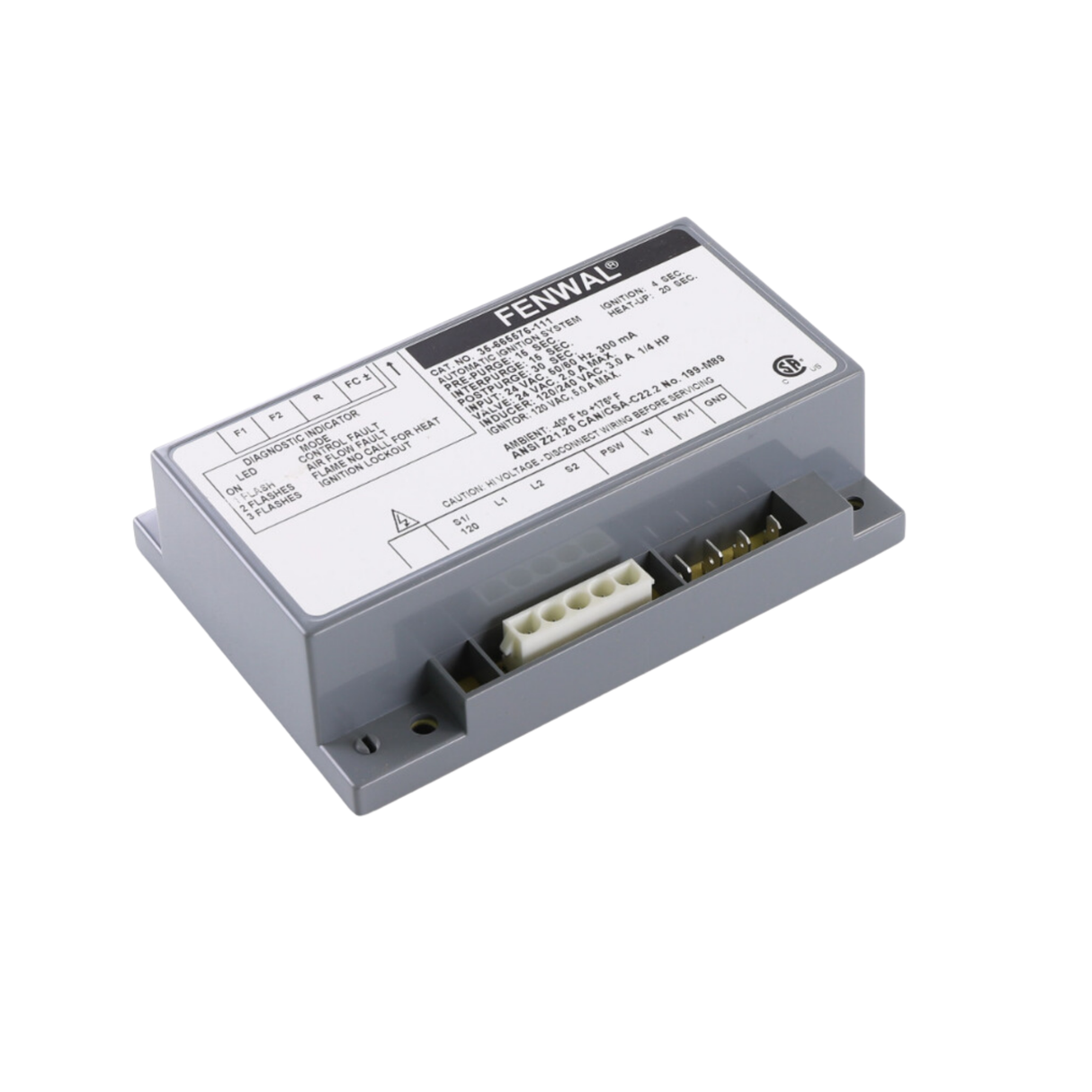 Fenwal 35-665576-111 24VAC, 15s Pre-Purge, 15s Inter-Purge, 4s Ignition Time, 20s Heat Up, HSI, Automatic Ignition System