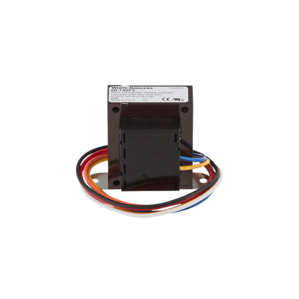 Copeland Comfort Control (White Rodgers) 90-T40F3 Primary Voltage 120/208/240 V,
Secondary Voltage 24 VAC @ 40 VA Transformer