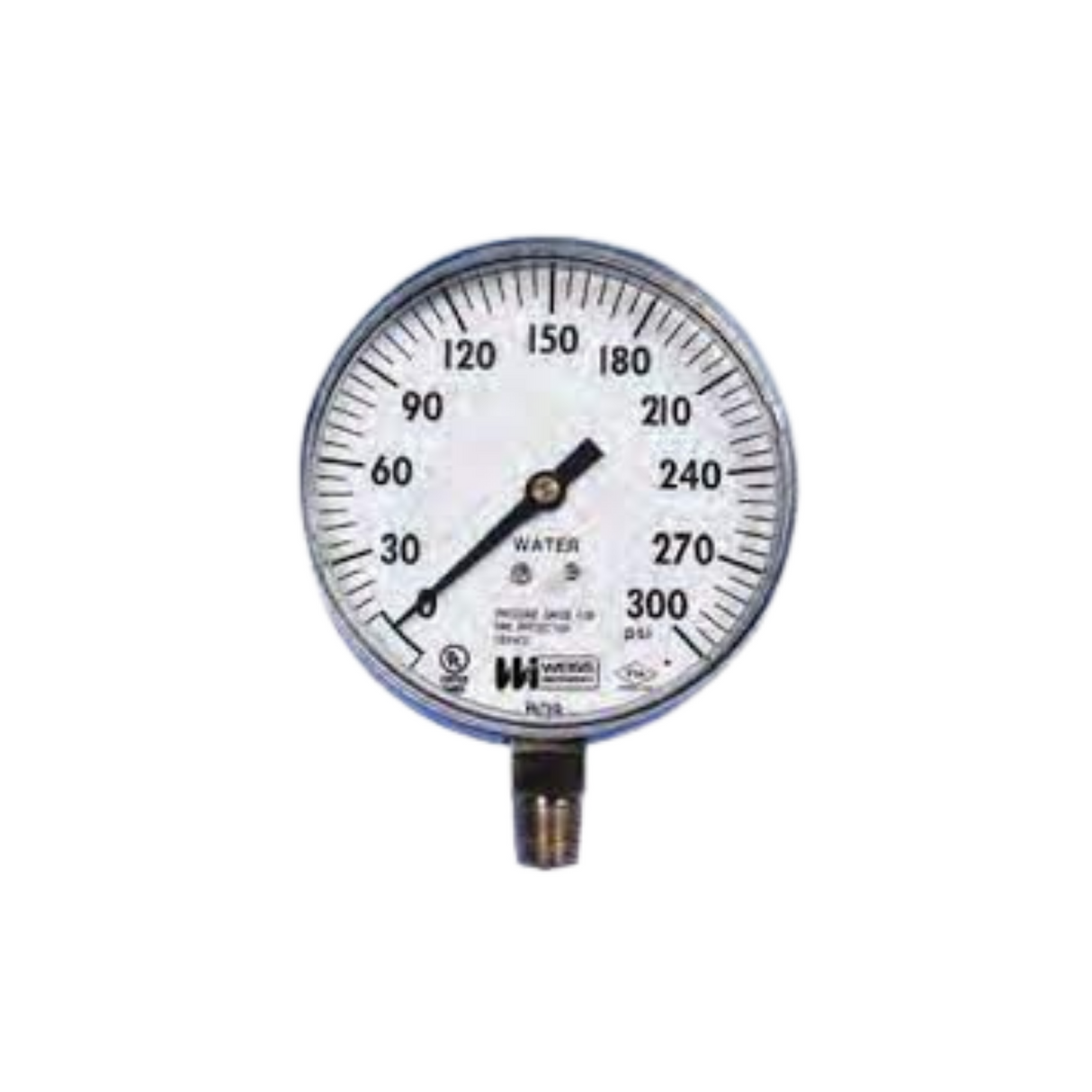 Weiss Instruments TL40-300-4L 4.0" Press Gauge, 0-300 PSI Range