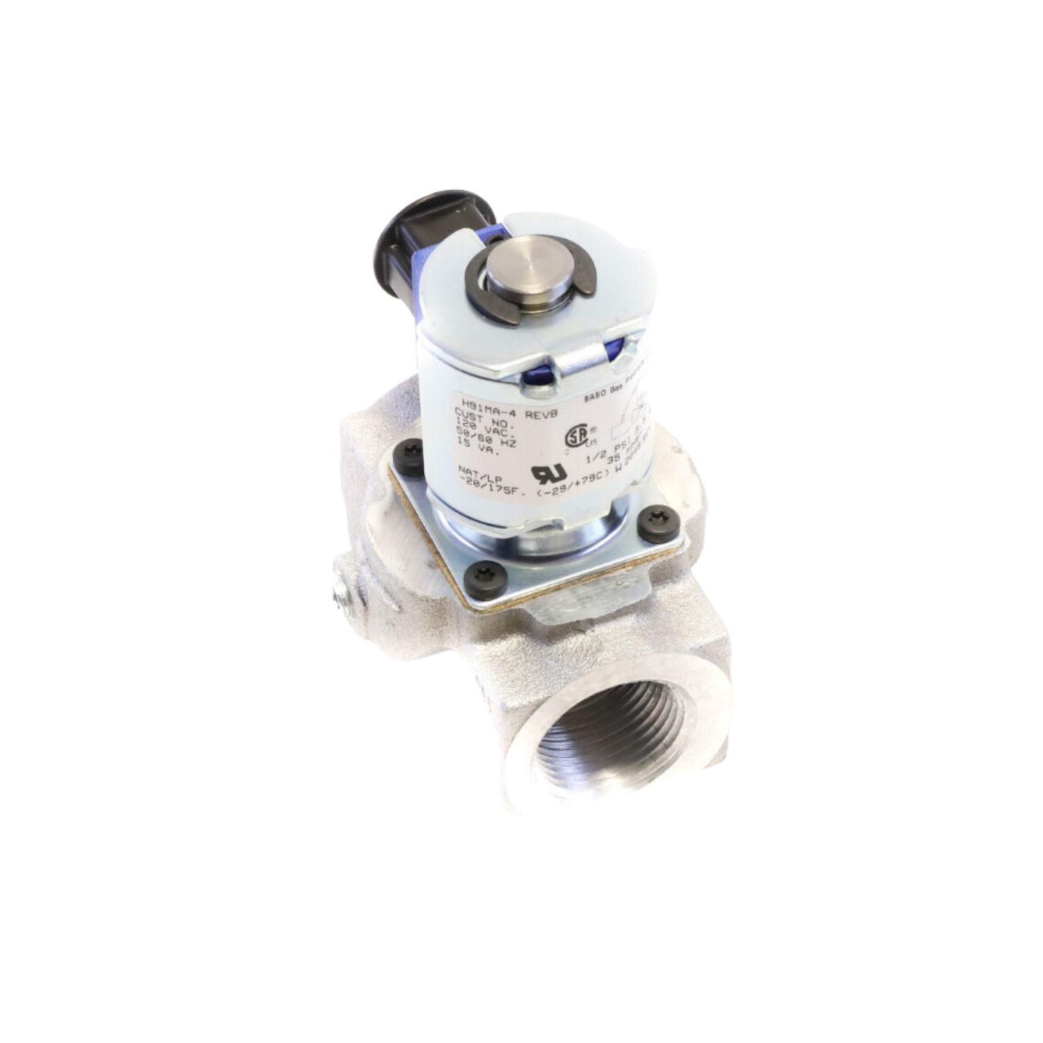 Baso H91MA-4C REVB 1" NPT Connection Size, 120V, 505,000 BTU Capacity, Aluminum, Gas Valve