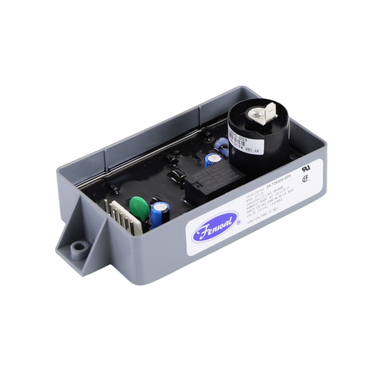Fenwal 35-725200-005 120VAC, 0 Pre-Purge, 0 Inter-Purge, 10s Ignition Time, Direct Spark Ignition Control