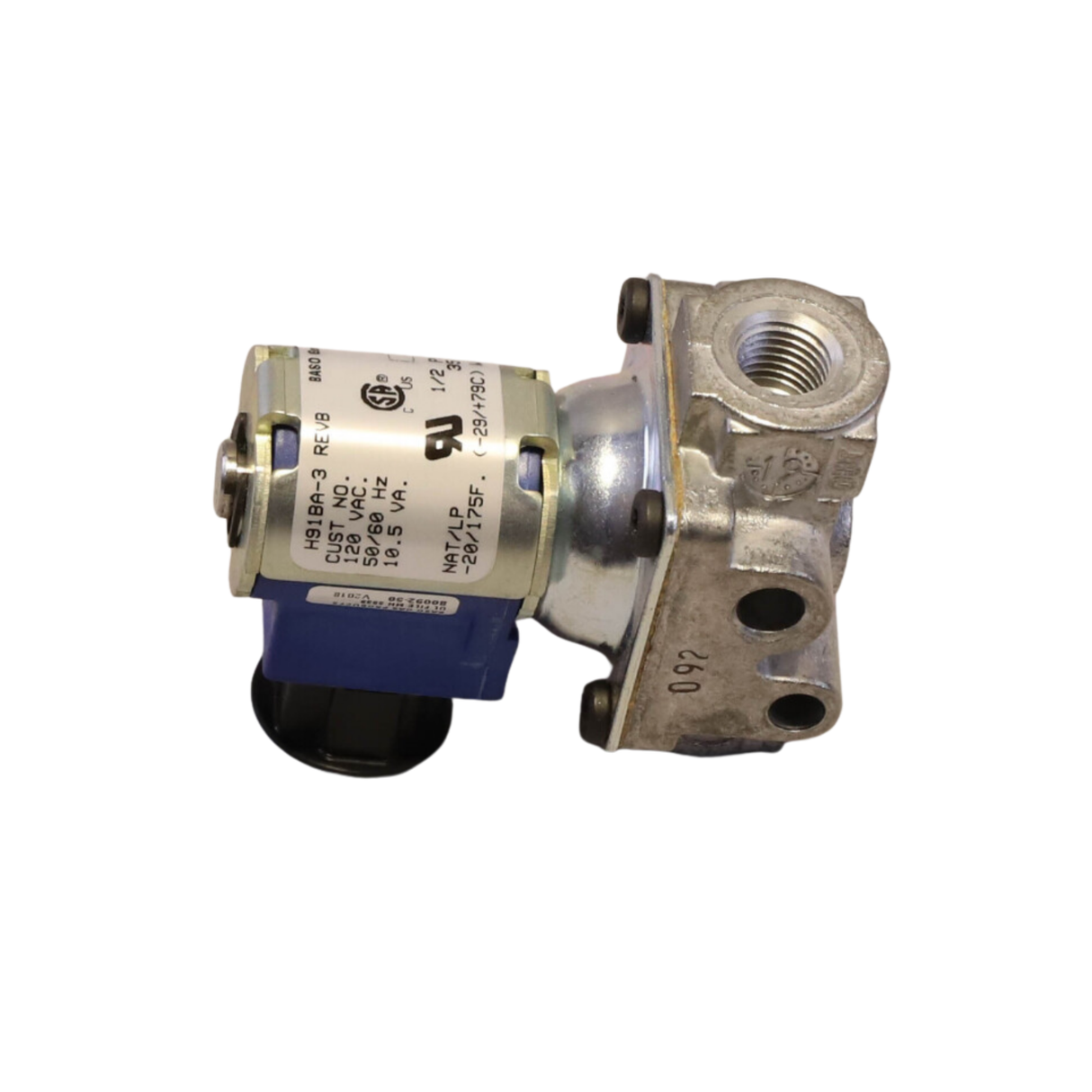 Baso H91BA-3C REVB 1/4" NPT Connection Size, 120V, 100,000 BTU Capacity, Automatic Gas Valve