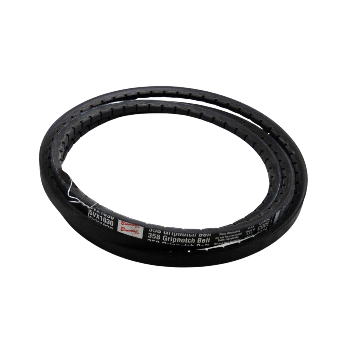 Browning 5VX1030 103" Outside Diameter, EPDM, RMA, MPTA IP-20, Oil Resistant, 5V, Notched 358, Grip Belt